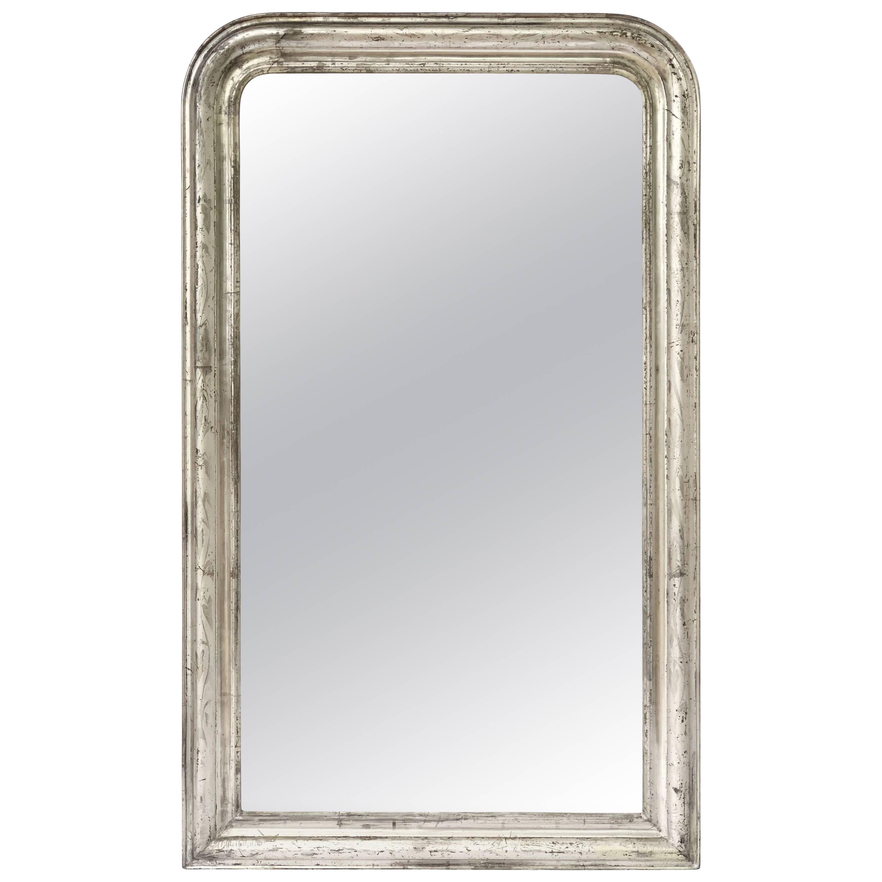 Louis Philippe Silver Gilt Mirror (H 53 3/4 x W 32 1/2)