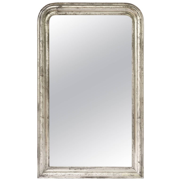 Louis Philippe Silver Gilt Mirror H 53, Louis Philippe Silver Gilt Mirror