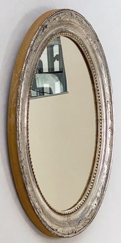 Louis Philippe Silver Gilt Oval Framed Mirror