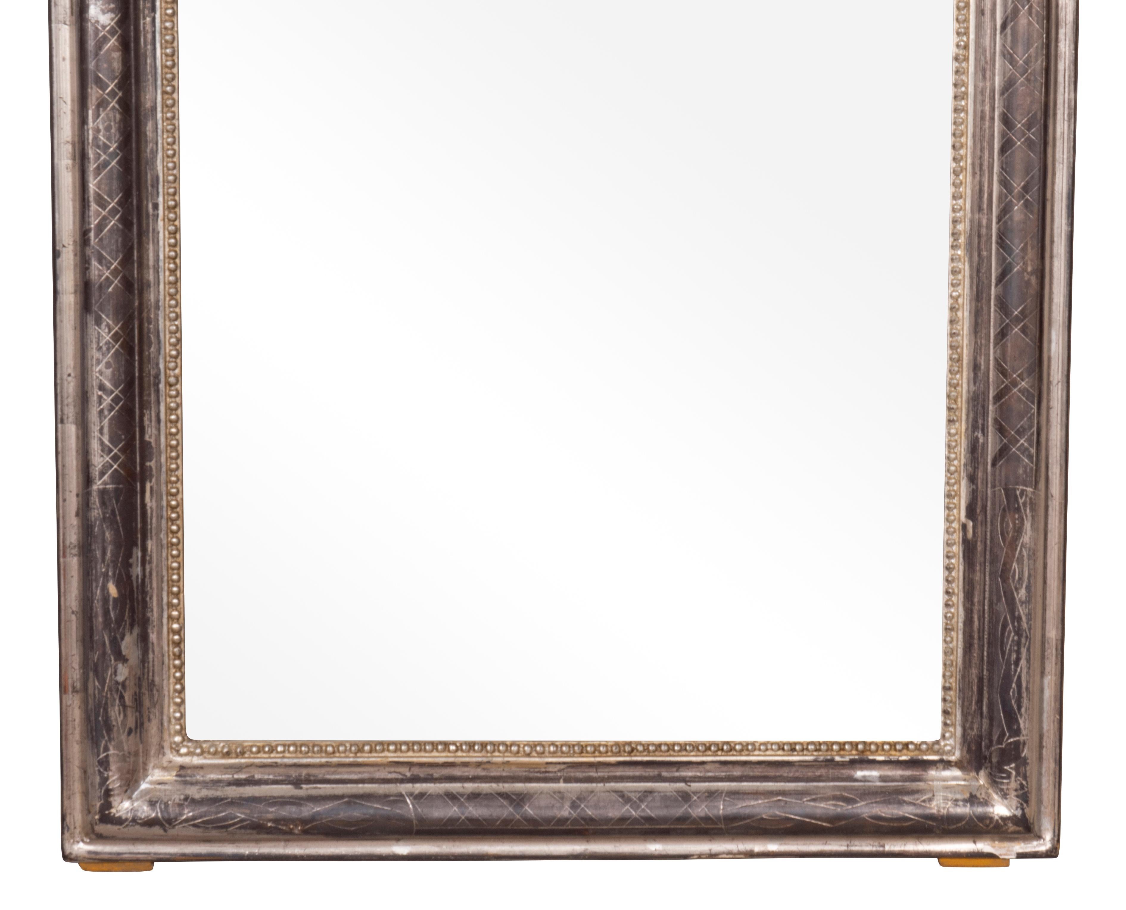 Silvered Louis Philippe Silver Gilt Wall Mirror