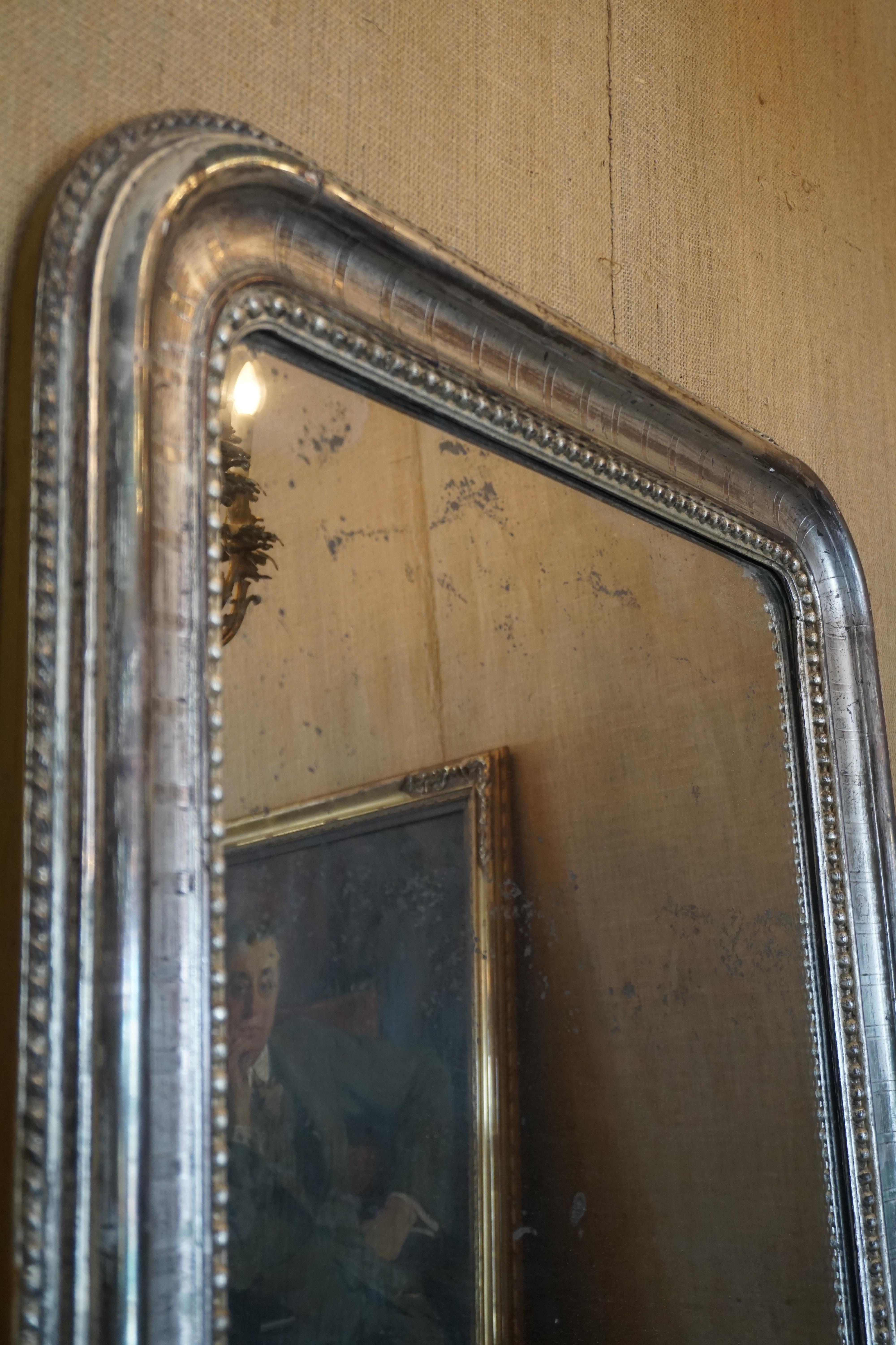 Louis Philippe Silver Mirror In Good Condition In Dallas, TX