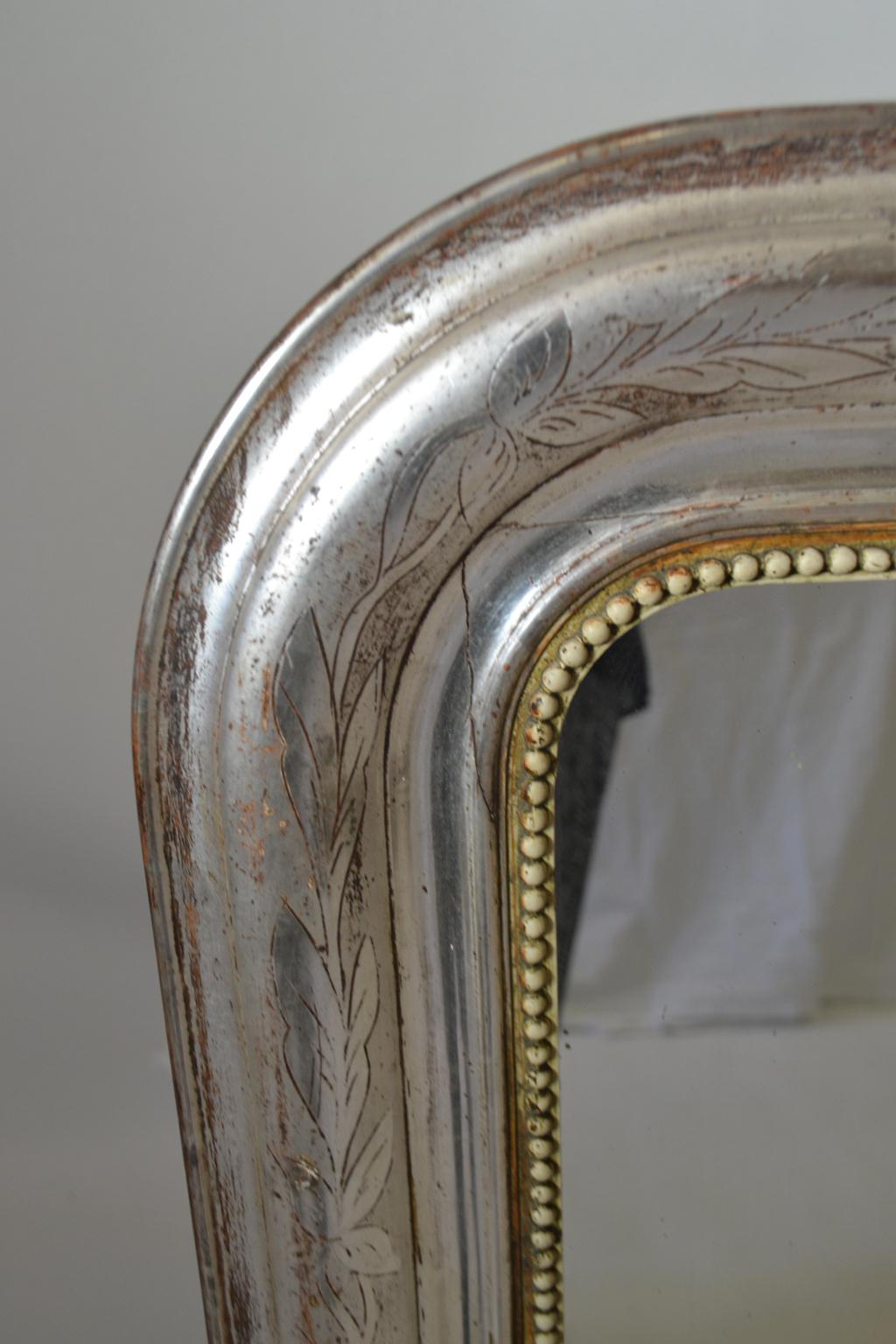 Second quarter of the 19th century, circa 1840 French Louis Philippe silvered mirror.