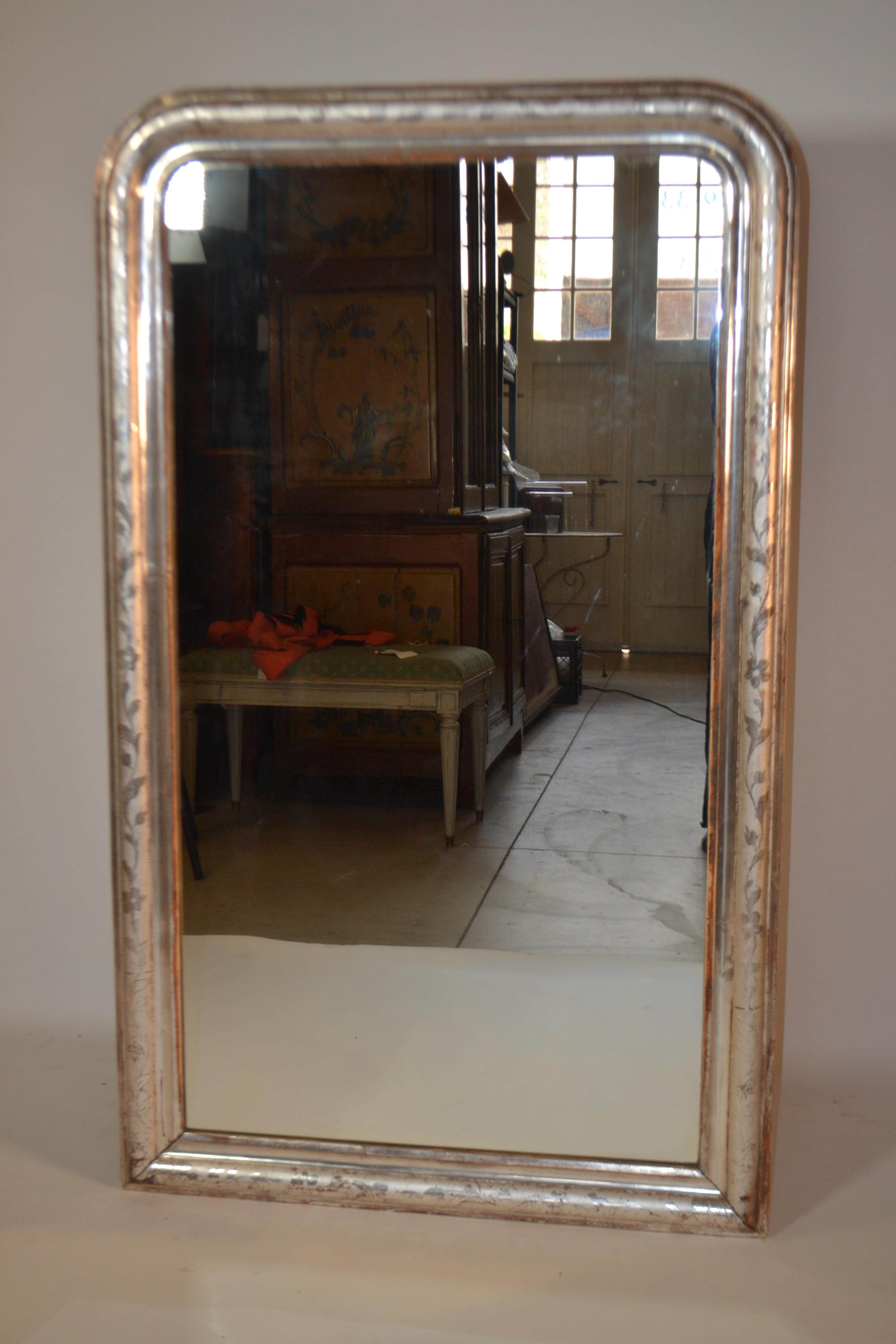 European Louis Philippe Silvered Mirror