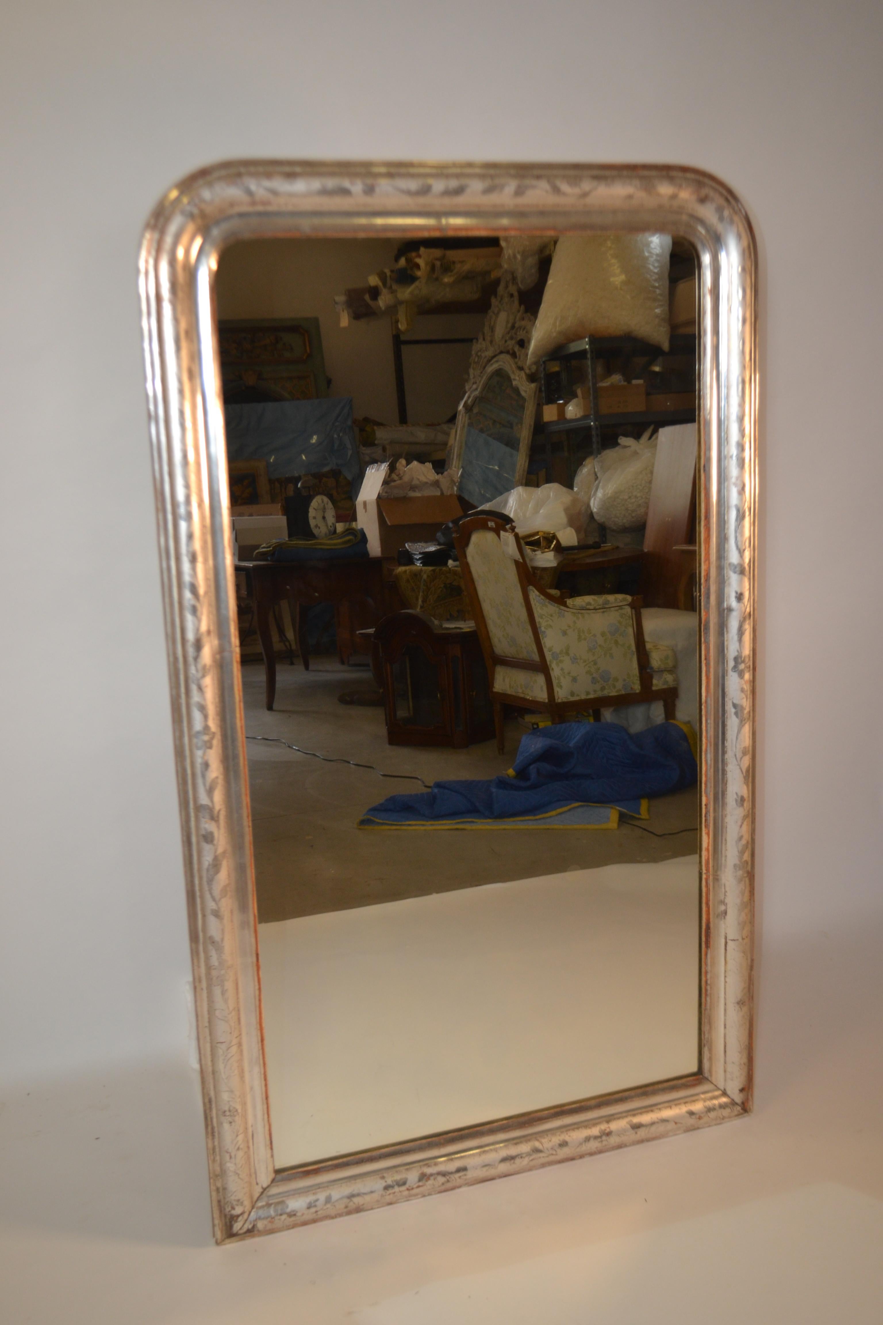 Louis Philippe Silvered Mirror In Good Condition In Vista, CA