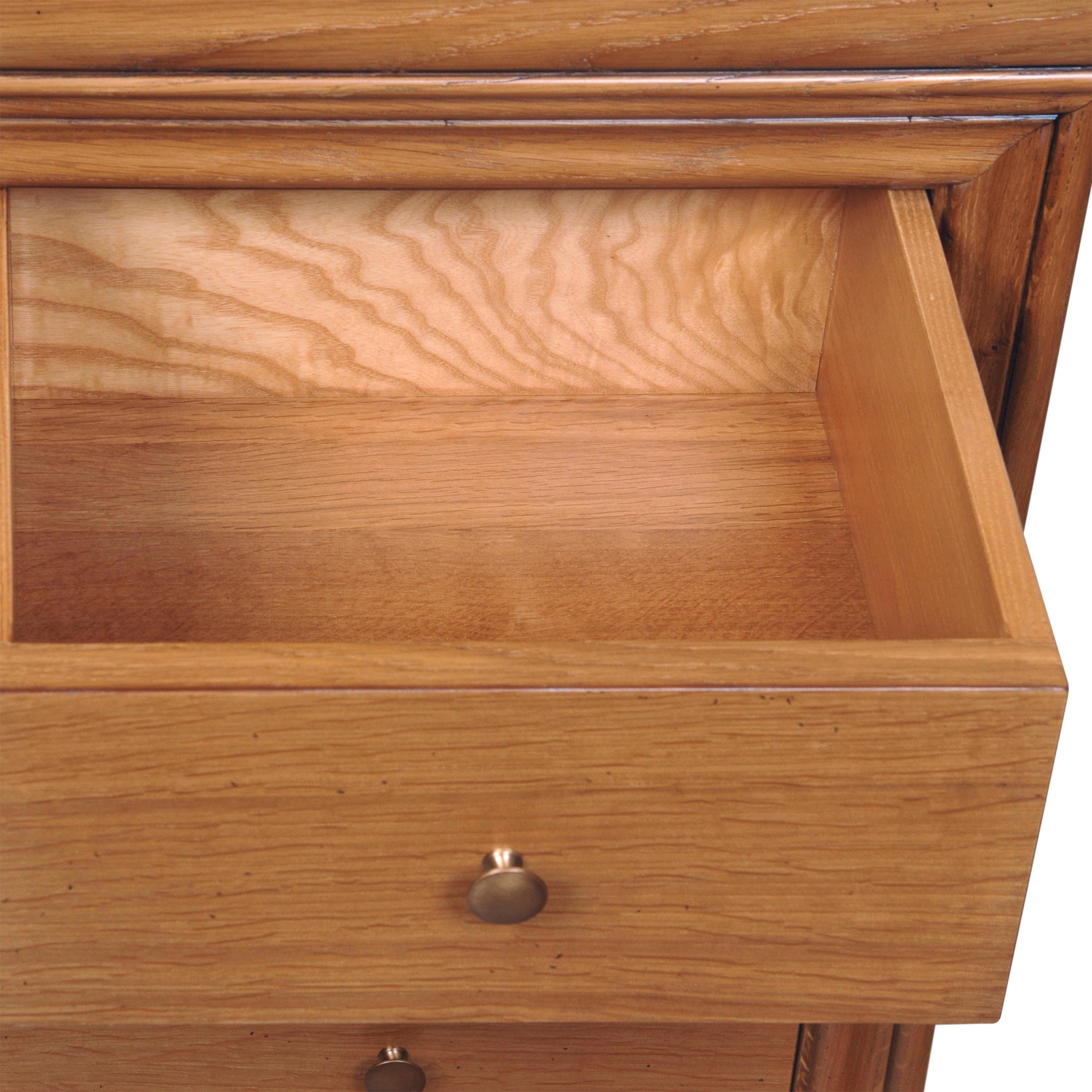 Hand-Crafted Louis Philippe Style 5 Drawer Chest in French Oak, 100% Made in France For Sale