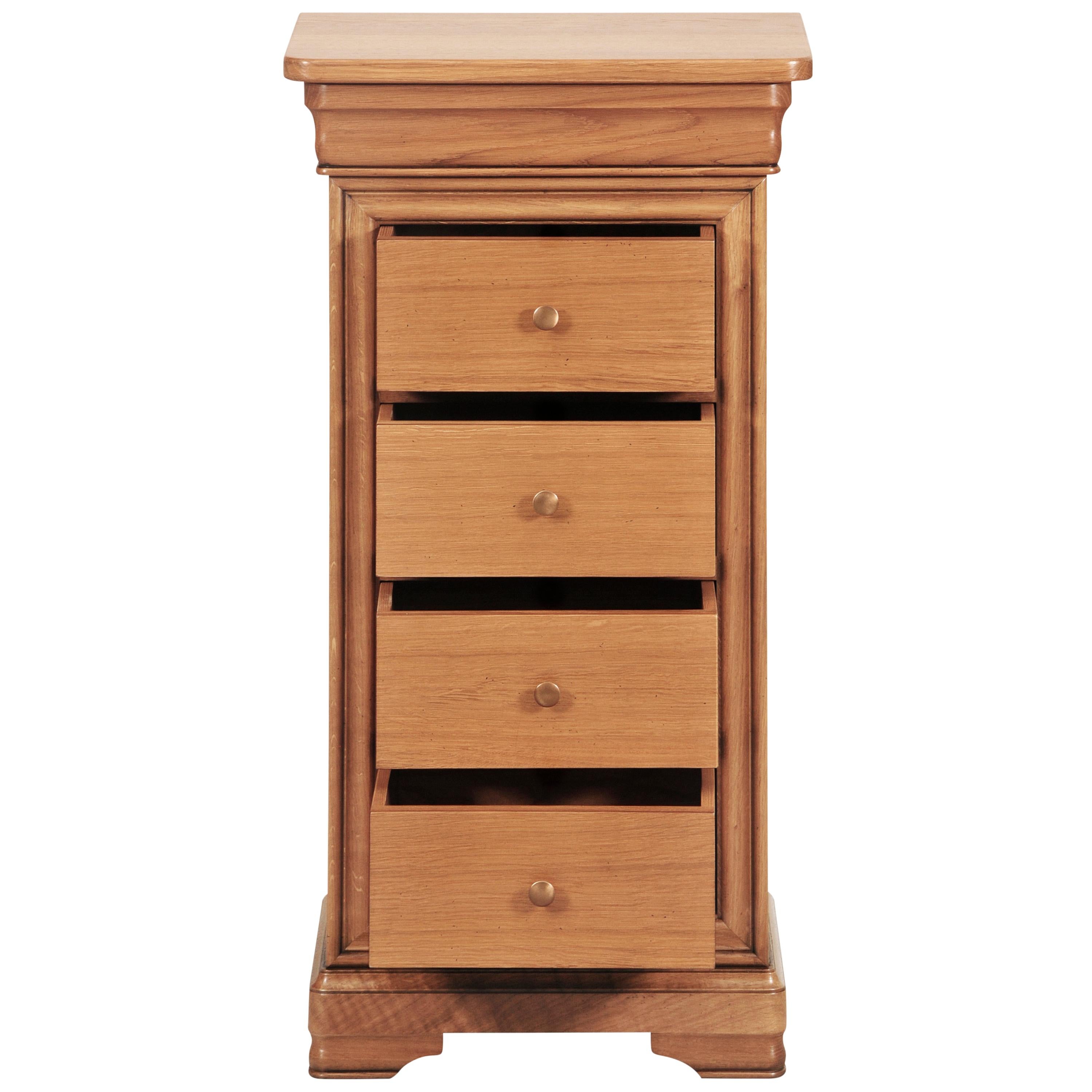 Louis Philippe Style 5 Drawer Chest in French Oak, 100% Made in France For Sale 1