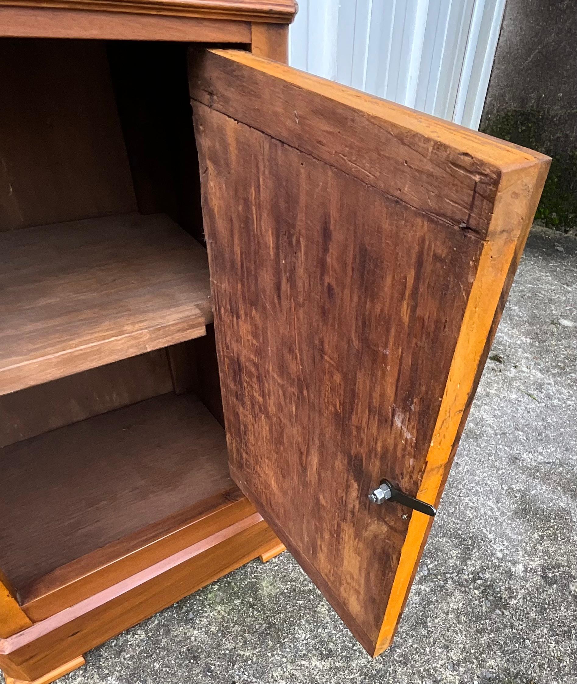 Louis Philippe Style Bedside Table In Burl Walnut Late 19th Century 4