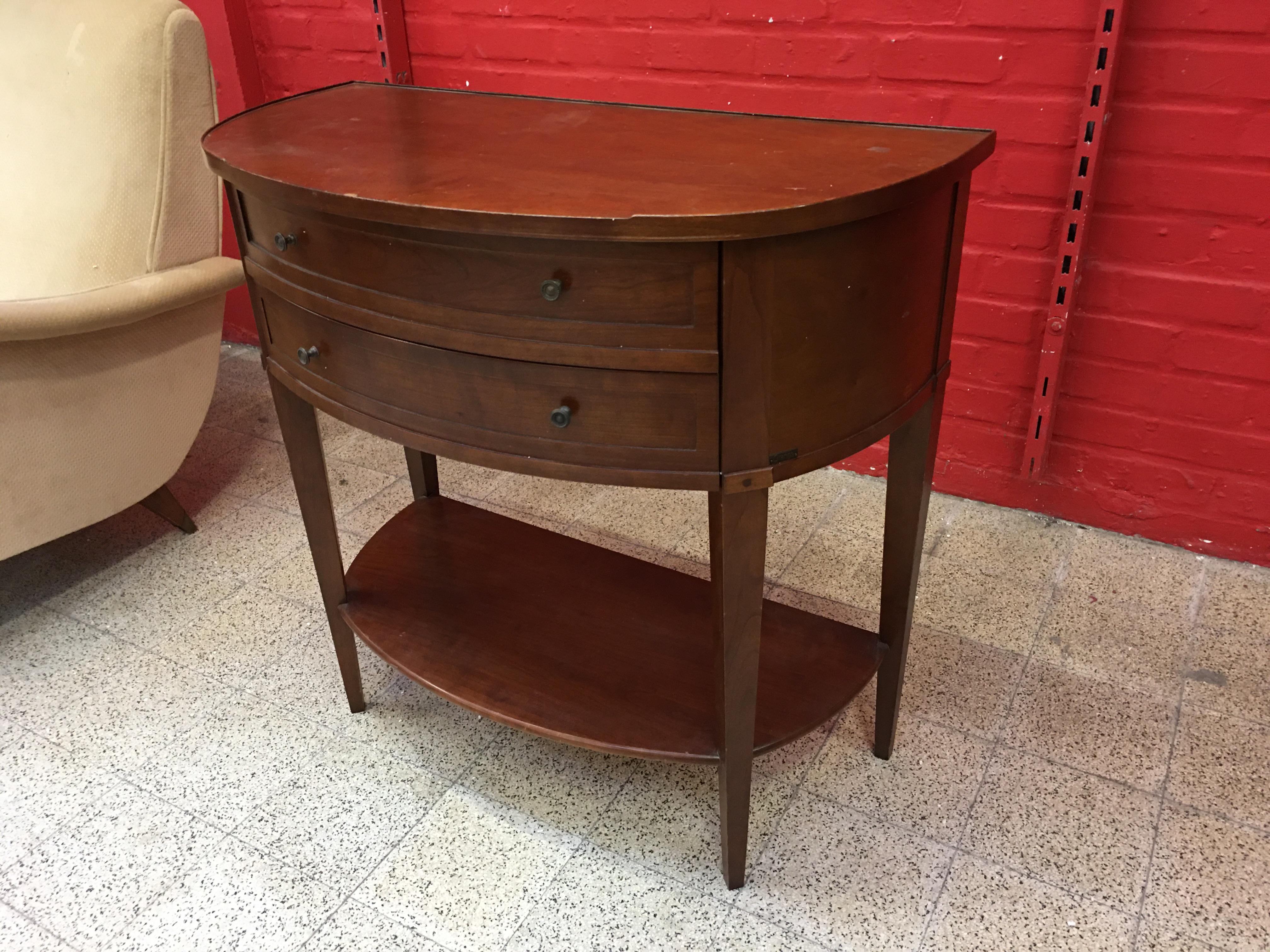 Louis Philippe Style Cherrywood Drawer Console by Grange In Good Condition For Sale In Saint-Ouen, FR