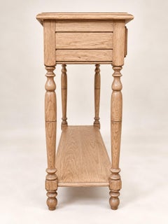 Console de style Louis-Philippe – Chêne massif – Boutons en porcelaine et en laiton