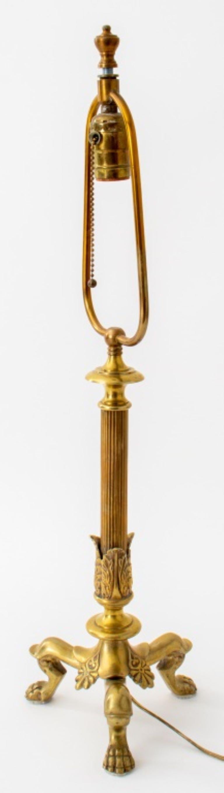 Louis Philippe Style Gilded Brass Column Lamp For Sale 2