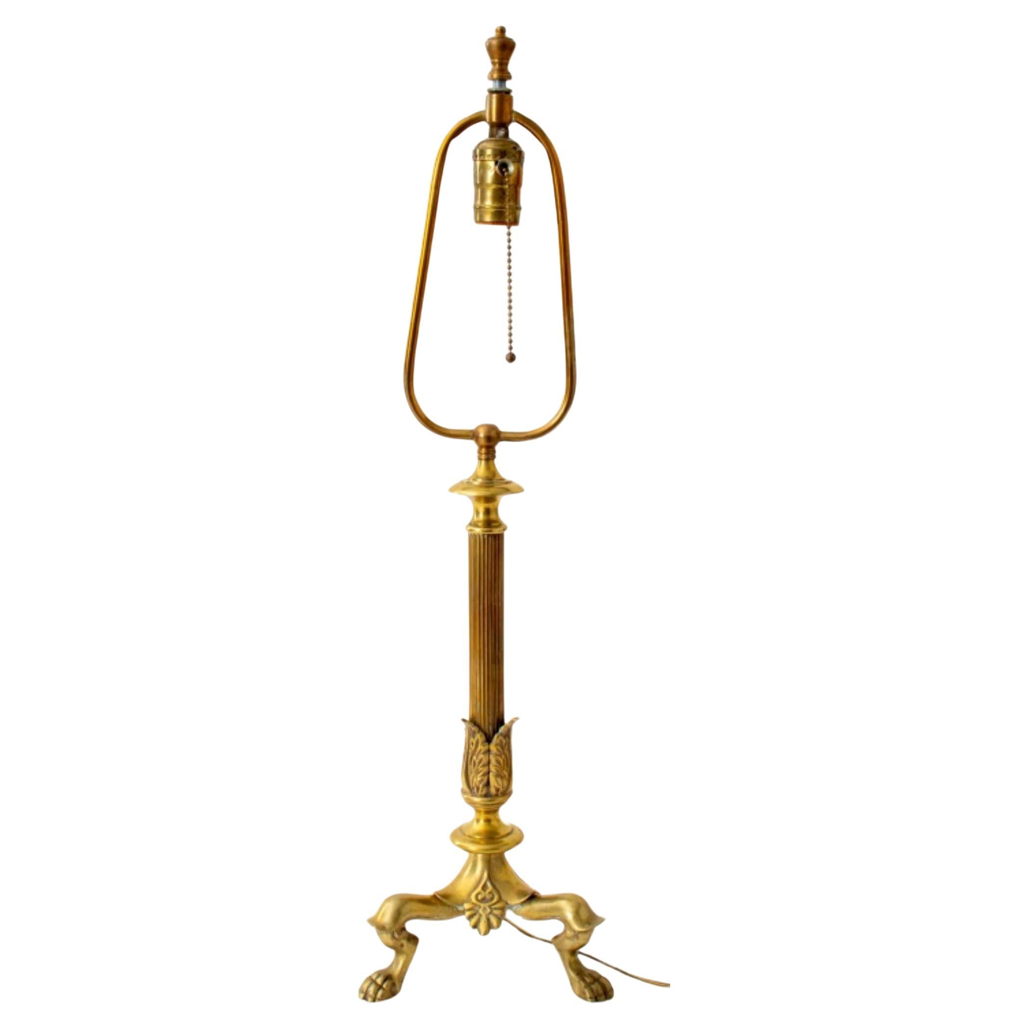 Louis Philippe Style Gilded Brass Column Lamp