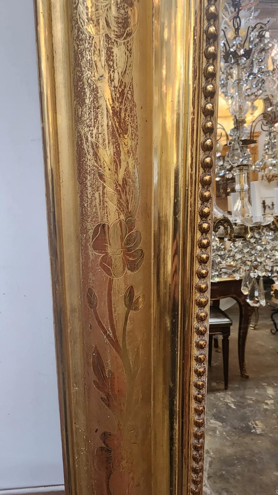 Louis Philippe Style Gilded Mirror In Good Condition For Sale In Dallas, TX