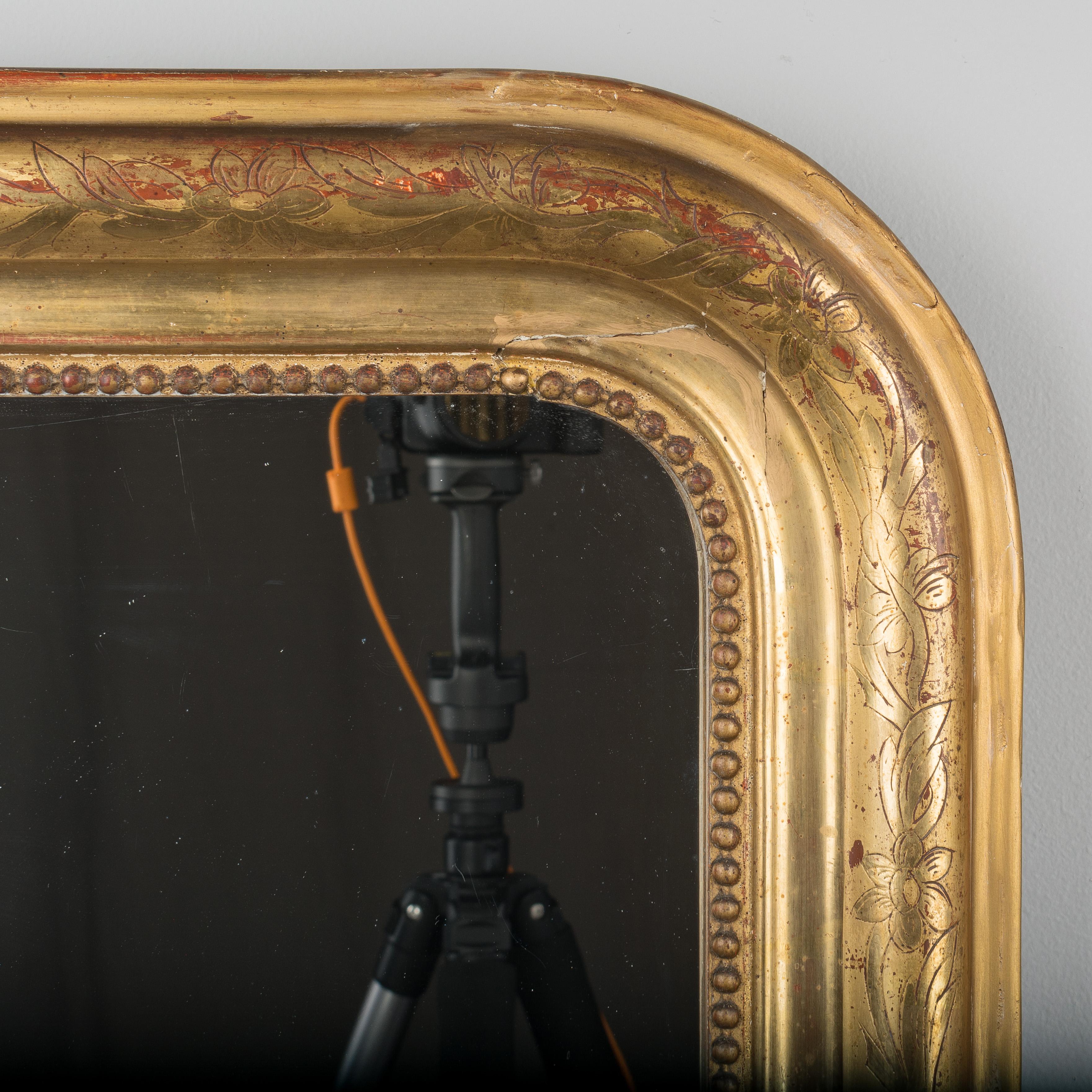 Louis Philippe Style Gilded Mirror In Good Condition In Winter Park, FL