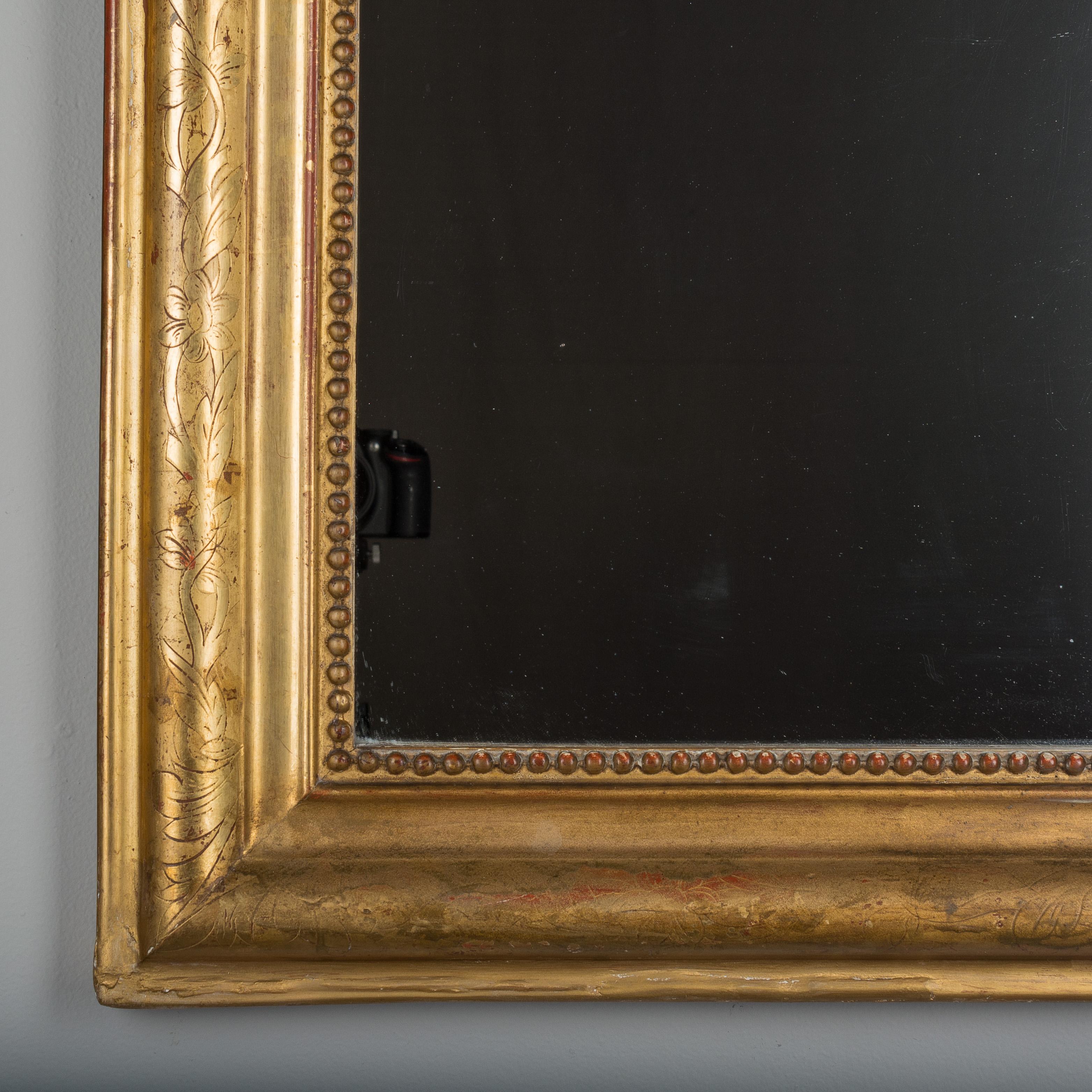 Giltwood Louis Philippe Style Gilded Mirror