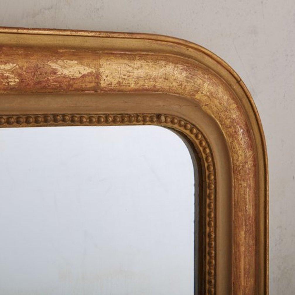 Louis Philippe Style Gilt Mirror, France 20th Century, Small Provincial francés