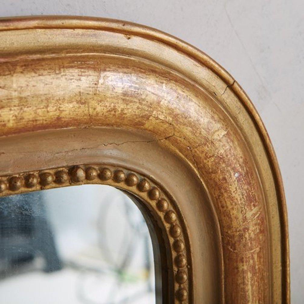 Louis Philippe Style Gilt Mirror, France 20th Century, Small In Good Condition In Chicago, IL