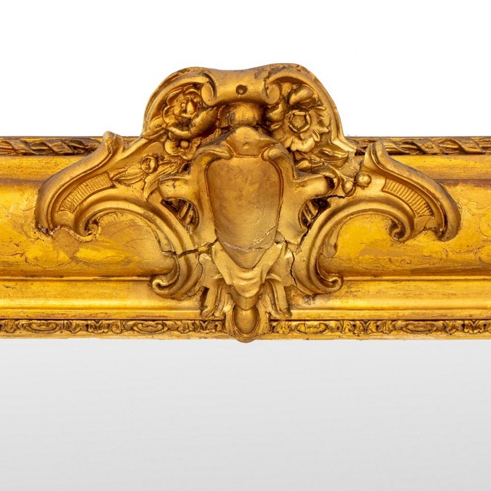 Louis Philippe Style Giltwood Mirror, with crest to top and bottom edge. 40.5