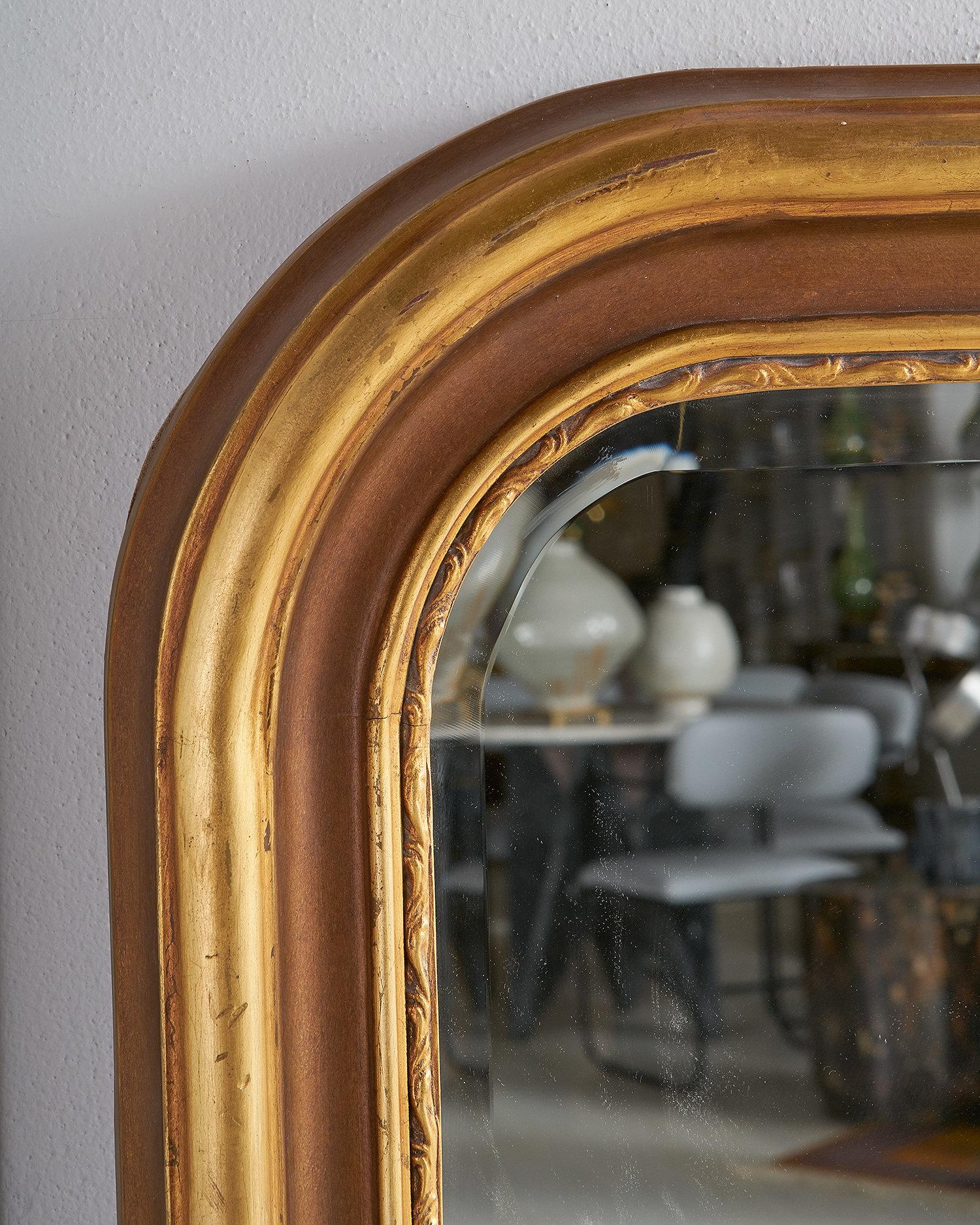 Louis Philippe Style Gold Mirror, Grande In New Condition In Chicago, IL