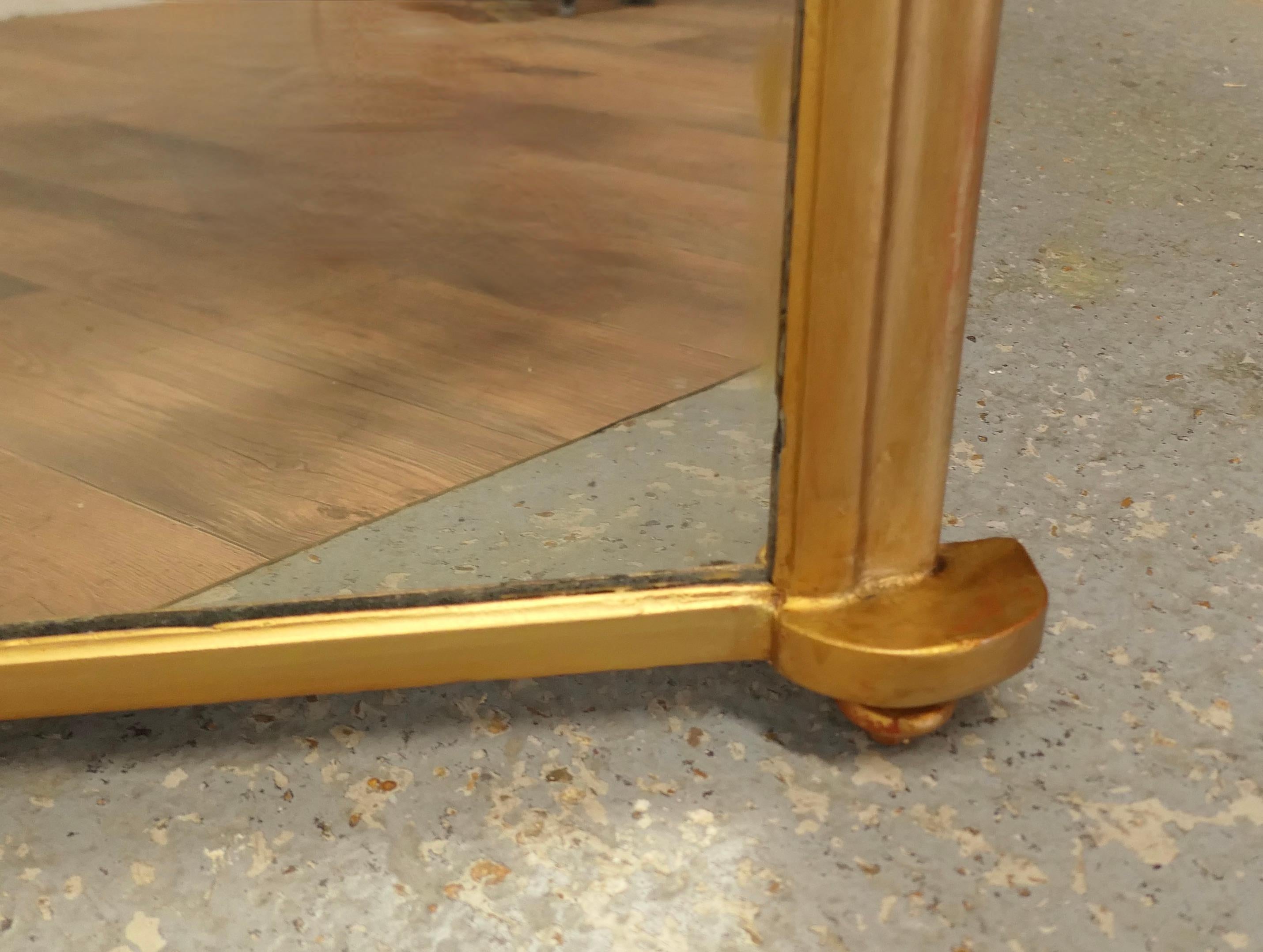 Art Nouveau Louis Philippe Style Gold Over-Mantle Mirror    For Sale