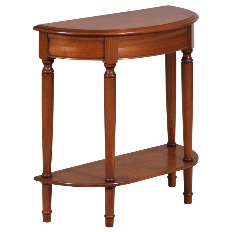 Louis Philippe Style Half Moon Console, Cherry Demilune Console Table