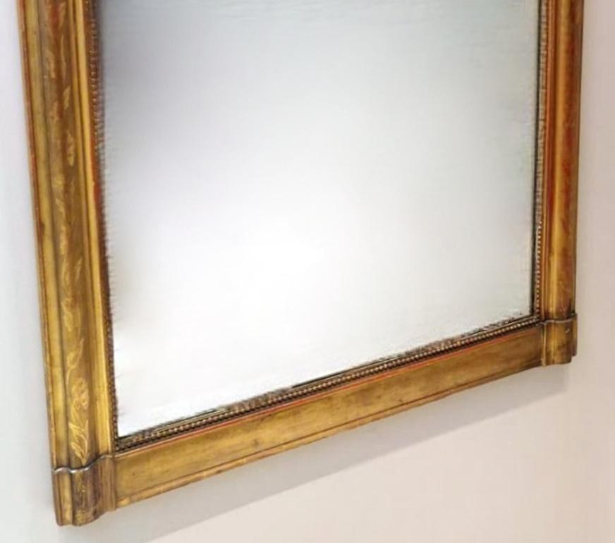 Louis Philippe Style Large French Wall Mirror With Gold Leaf Frame 1