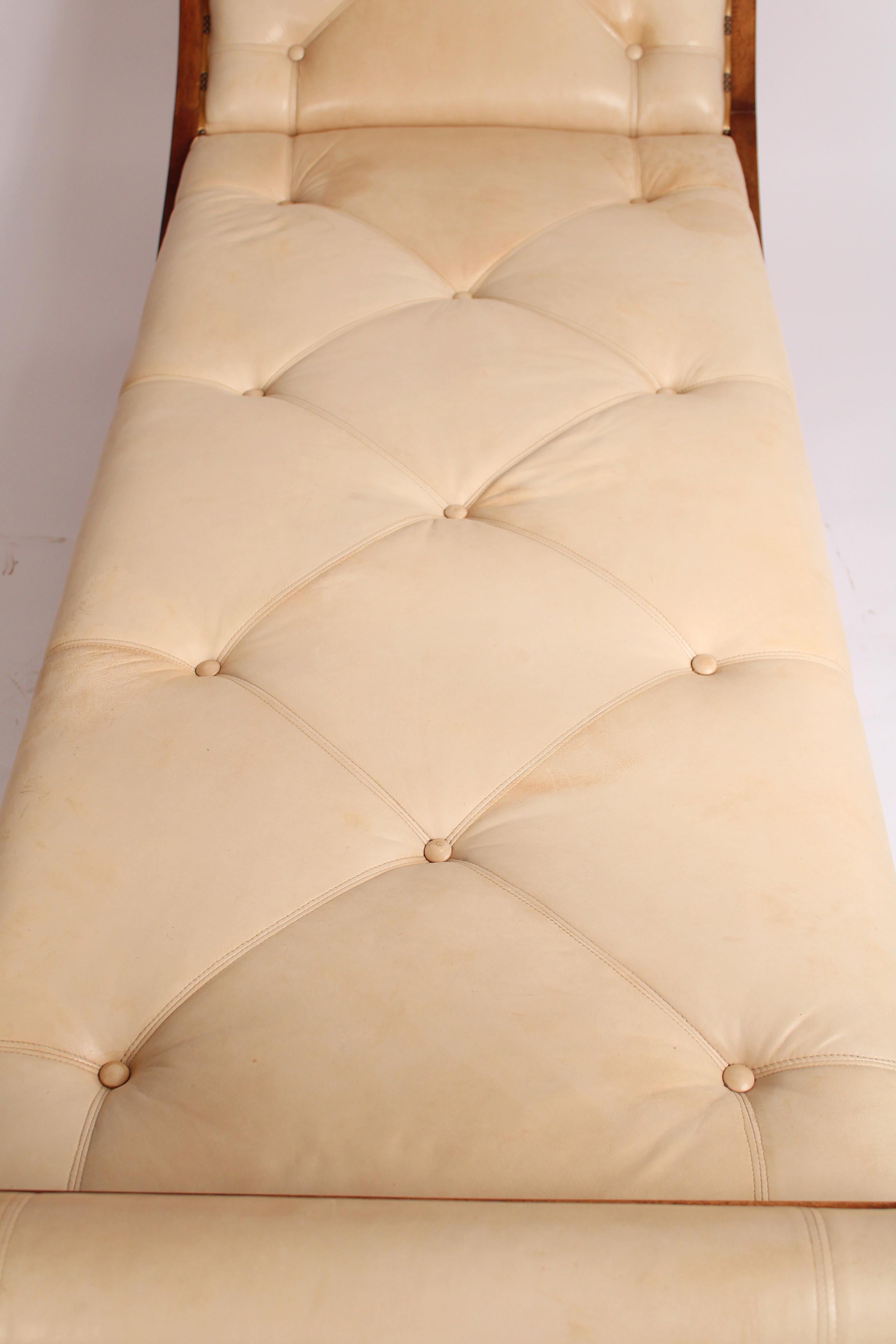 Louis Philippe Style Leather Upholstered Daybed For Sale 4