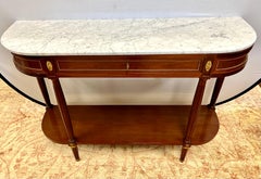 Louis Philippe Style Mahogany Marble Top Table Server Console Bar Buffet