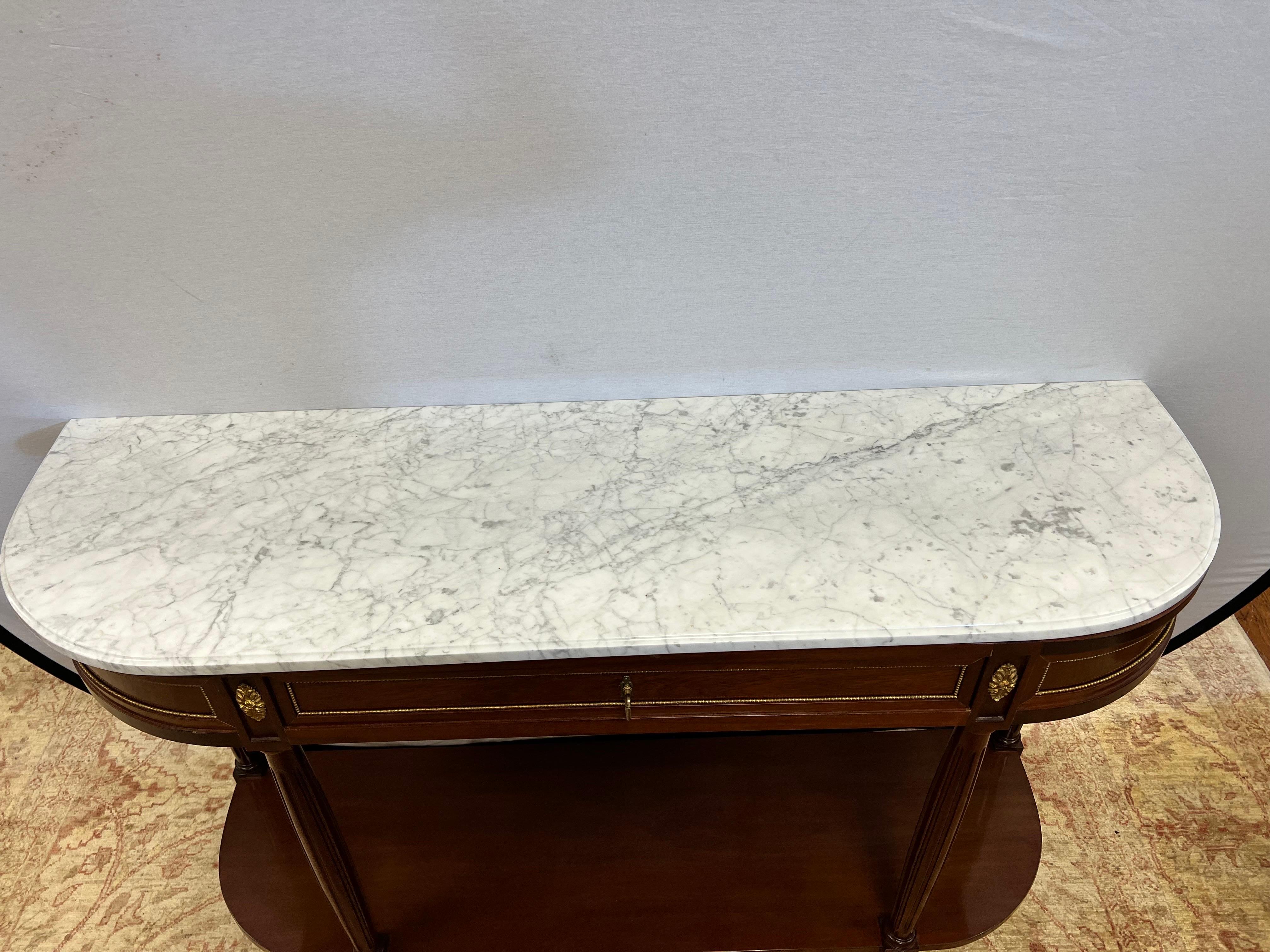 Louis Philippe Style Mahogany Marble Top Table Server Console Bar Buffet 3