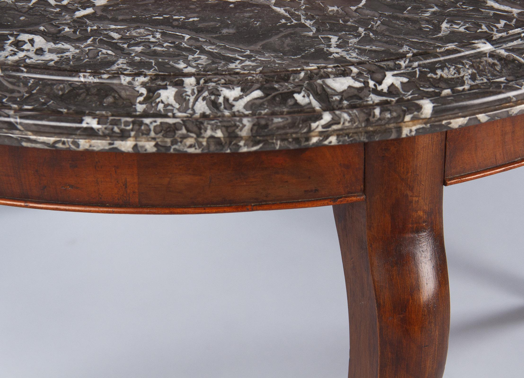 Louis Philippe Style Rosewood and Marble-Top Coffee Table, France, Early 1900s For Sale 5