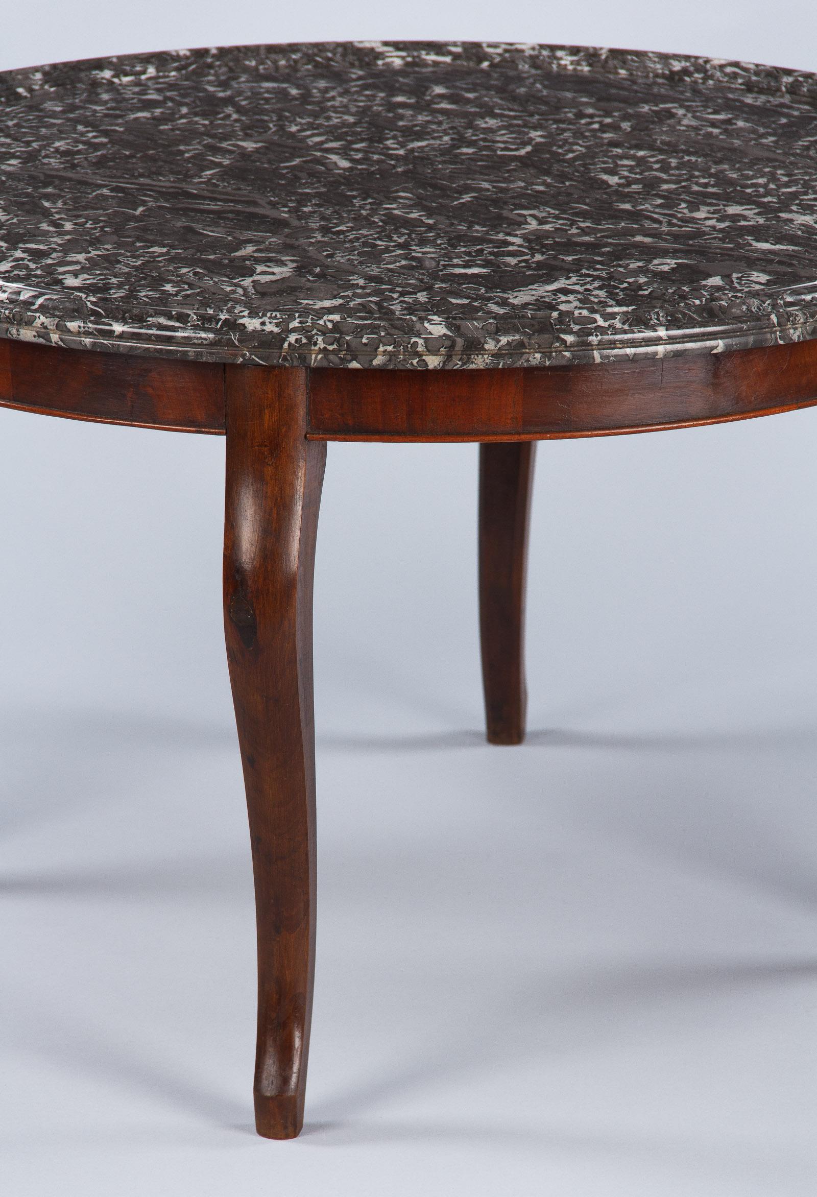 Louis Philippe Style Rosewood and Marble-Top Coffee Table, France, Early 1900s For Sale 9