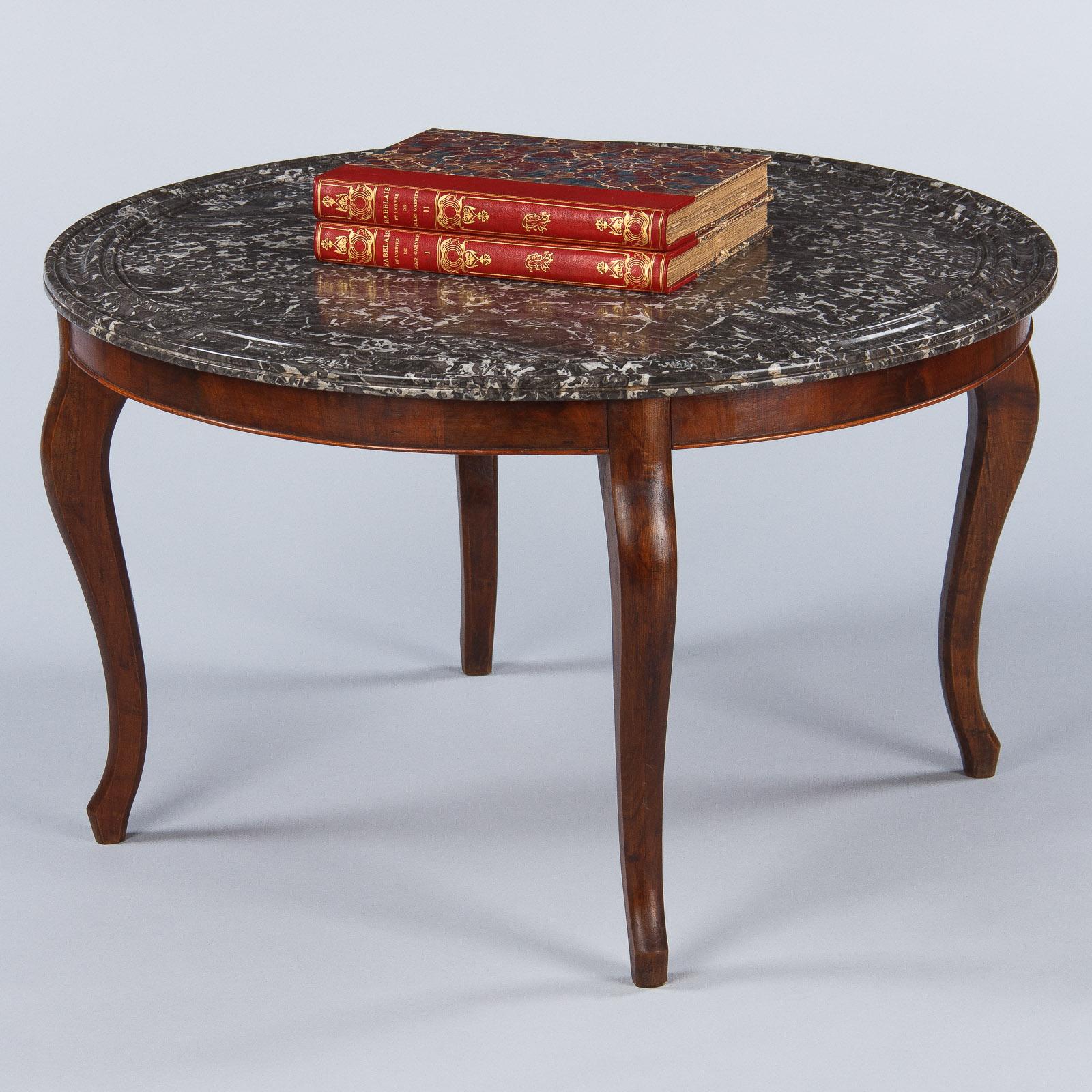 Louis Philippe Style Rosewood and Marble-Top Coffee Table, France, Early 1900s For Sale 10