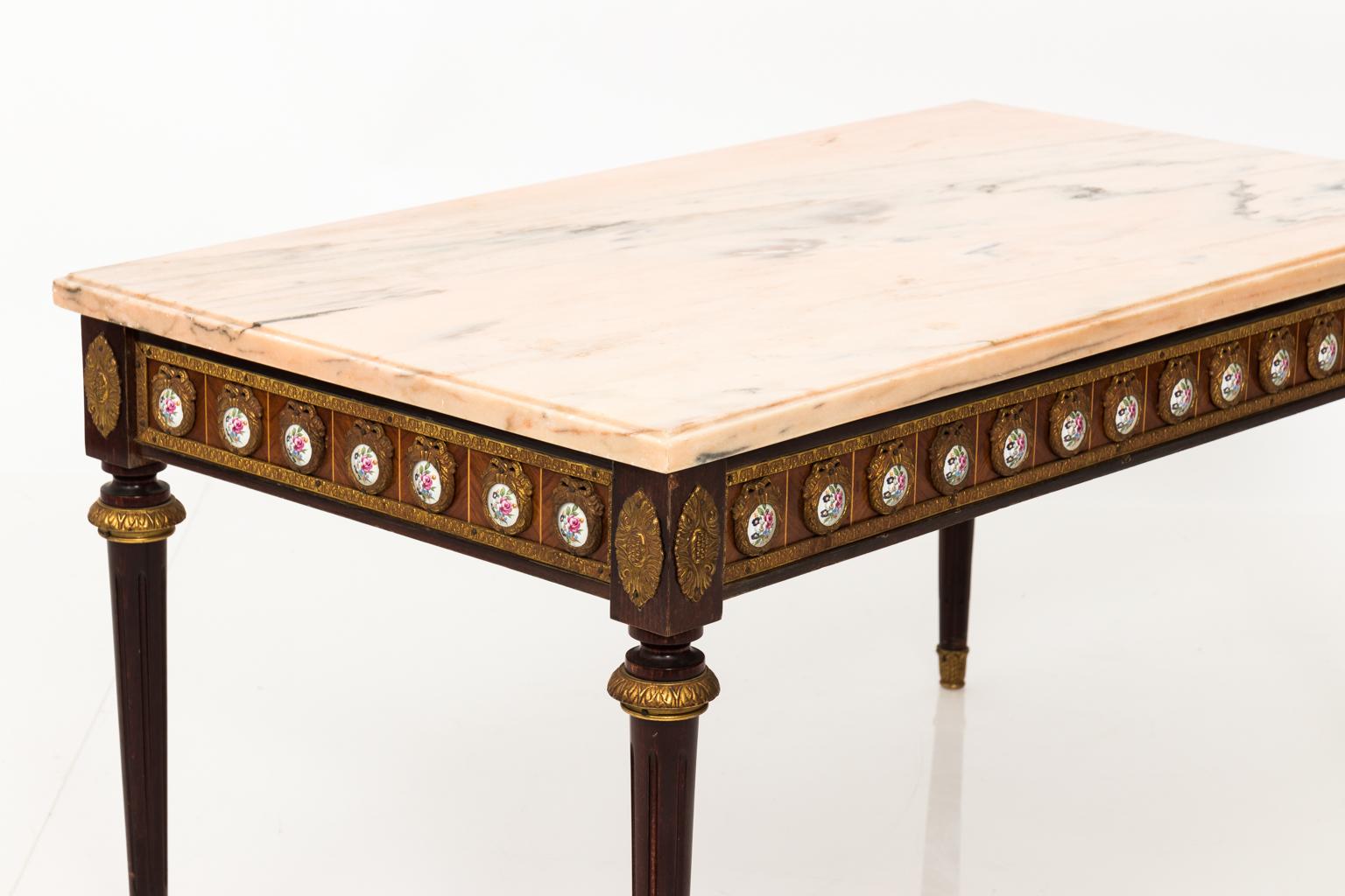 Louis Philippe Style Marble-Top Table In Good Condition For Sale In Stamford, CT