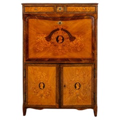 Antique Louis Philippe Style Marquetry Secretaire, 19th Century