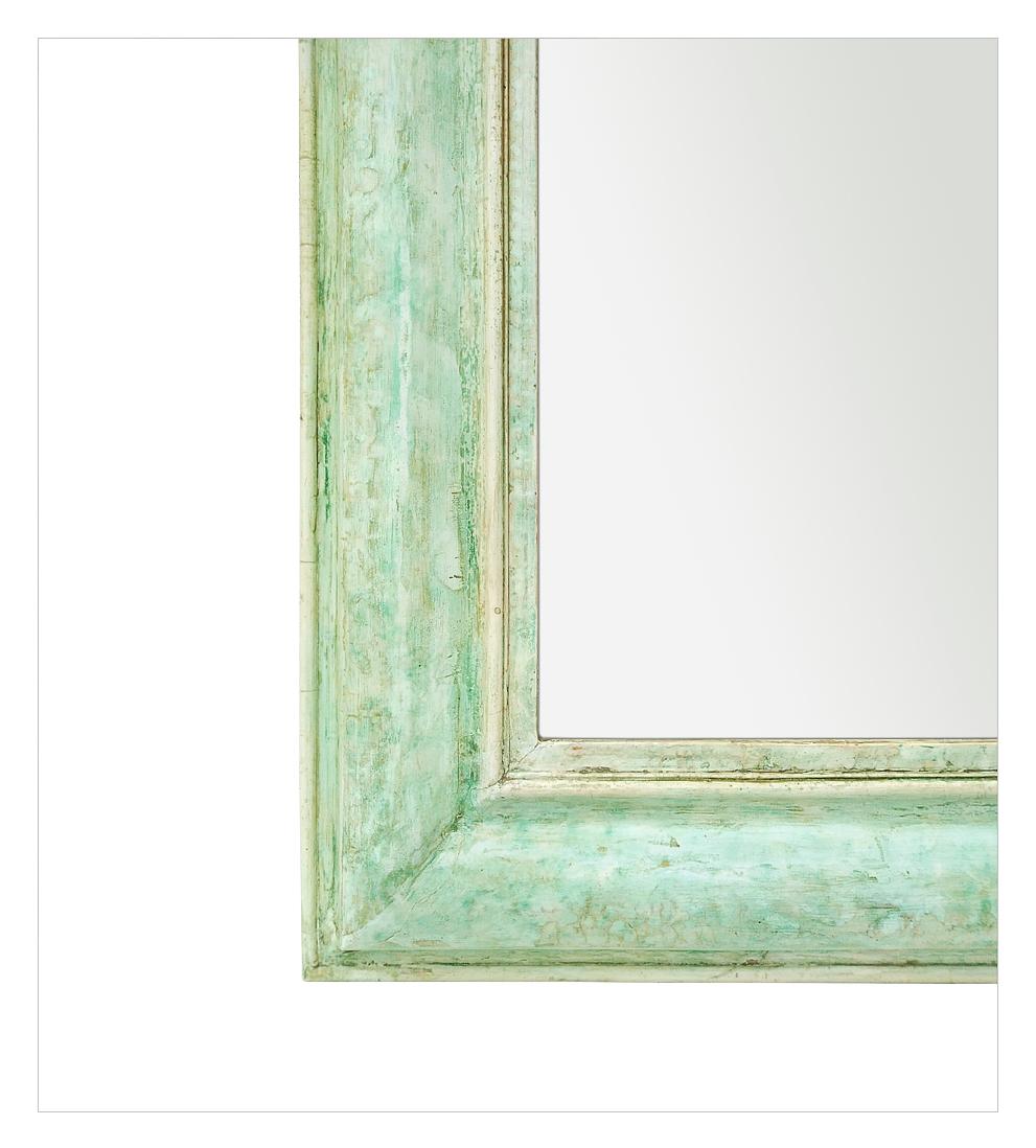 Louis-Philippe Style Mirror, Green Colors, circa 1925 In Good Condition For Sale In Paris, FR