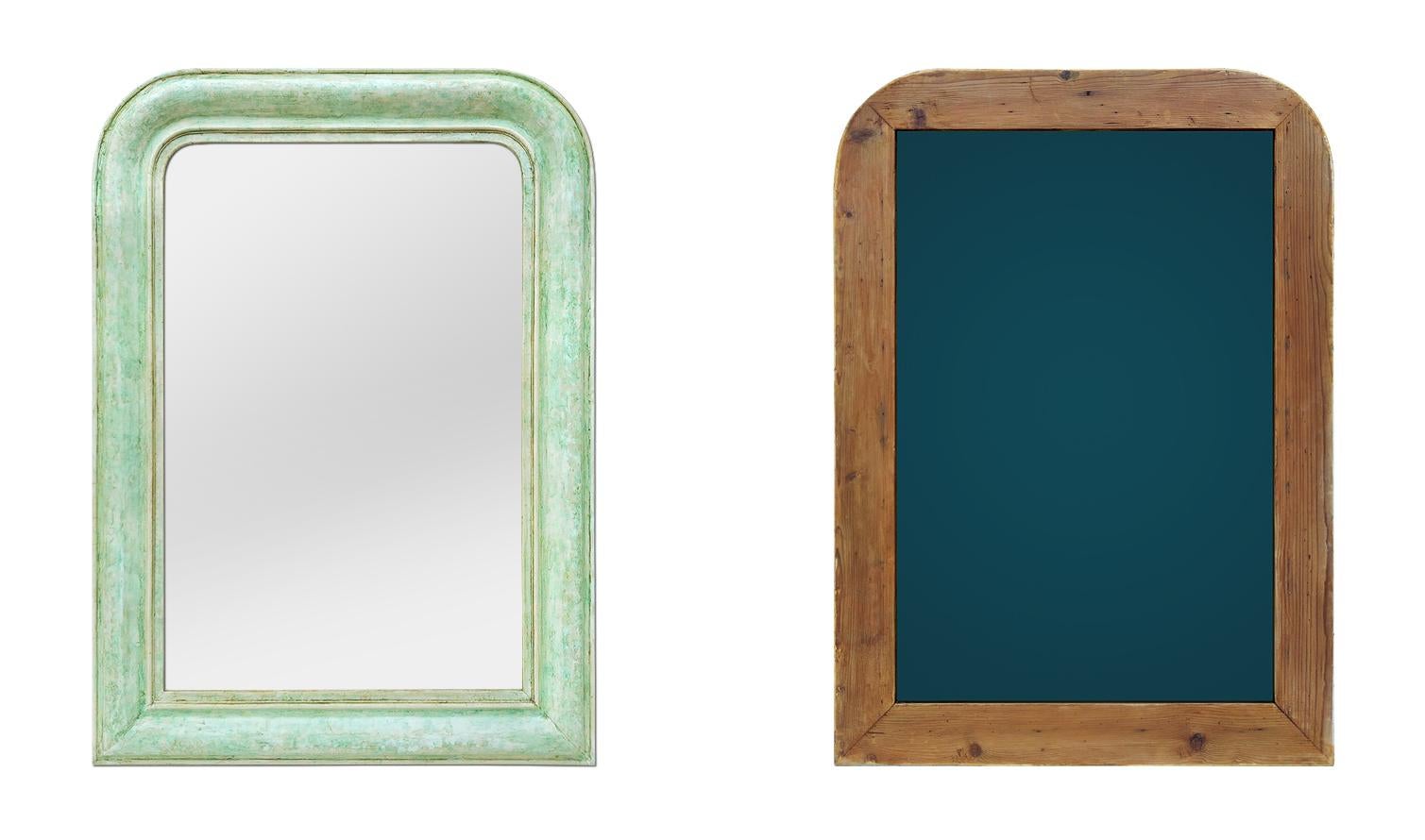 Louis-Philippe Style Mirror, Green Colors, circa 1925 For Sale 1