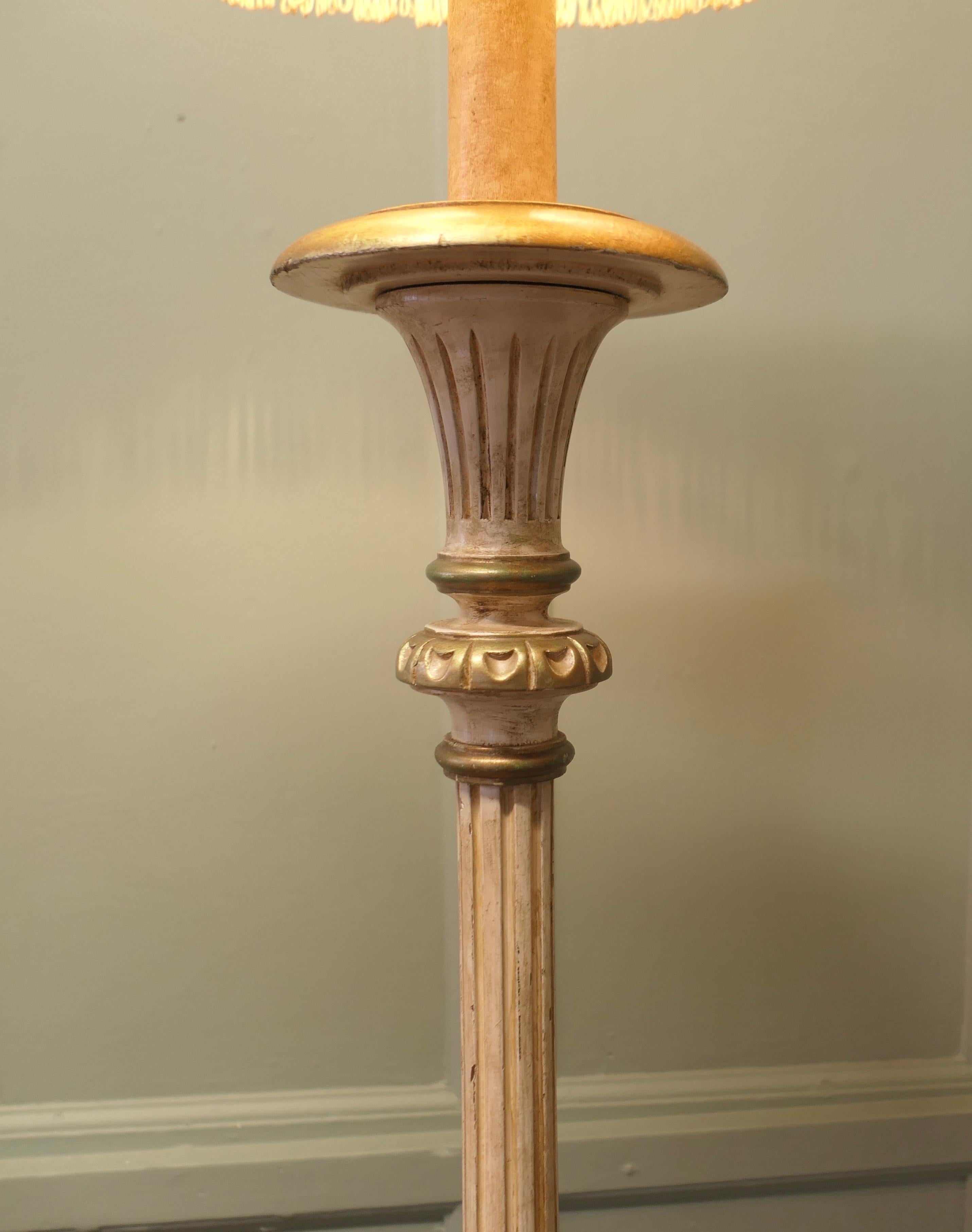 Louis Philippe style Painted and Gilt  Floor Lamp, Standard Lamp For Sale 1