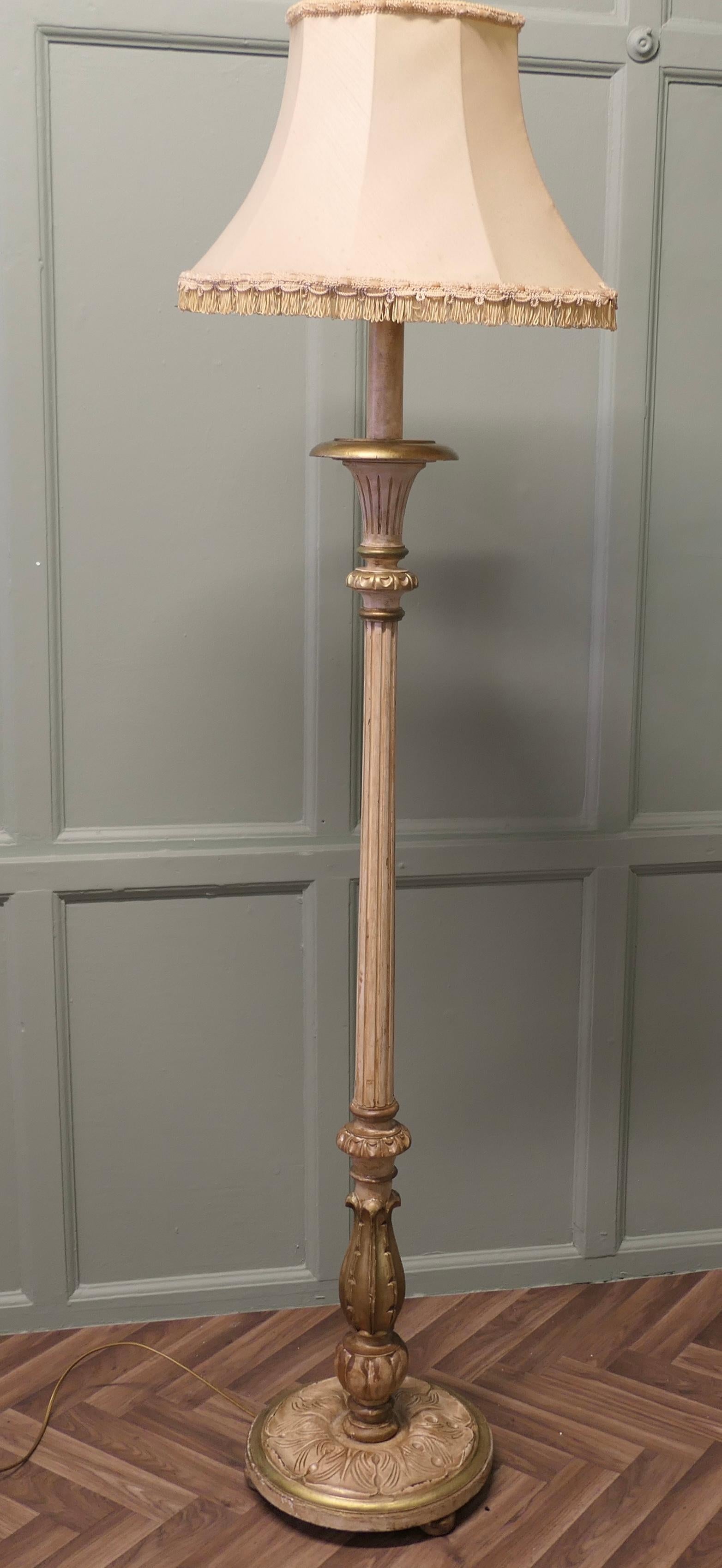 Louis Philippe style Painted and Gilt  Floor Lamp, Standard Lamp For Sale 2