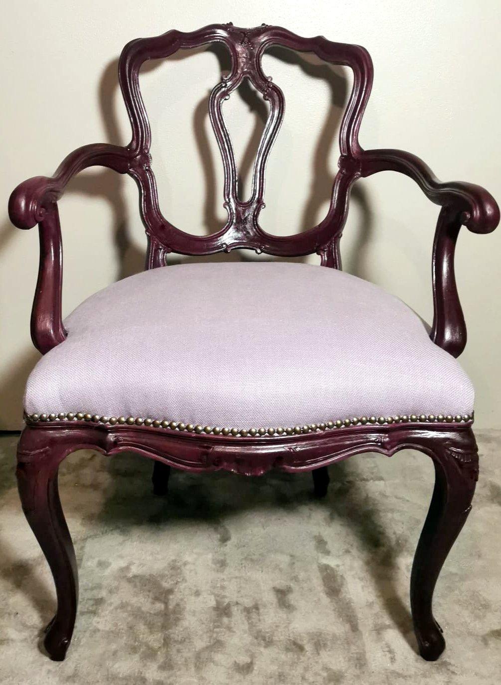 Louis Philippe Style Pair Of Chairs With Italian Armrests Model King For Sale 4