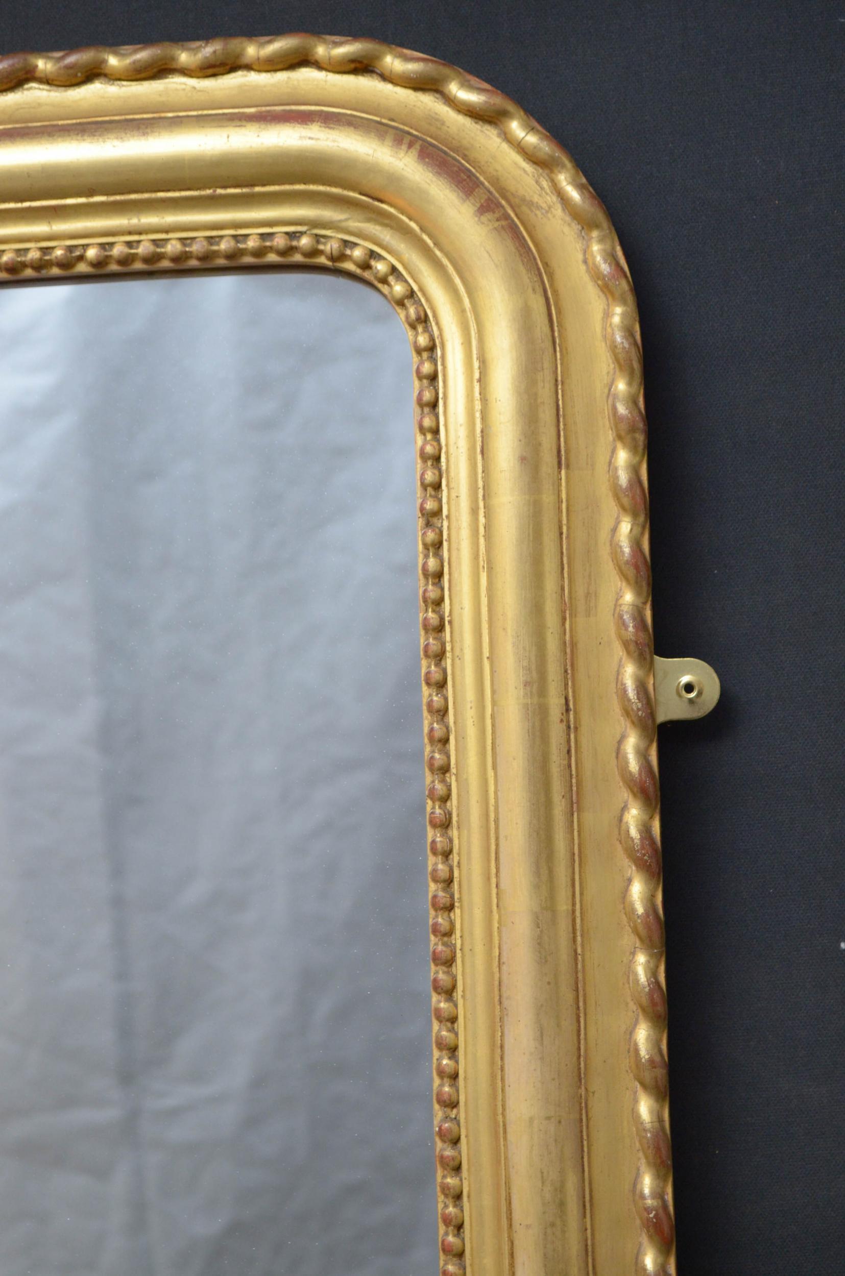 Bois doré Miroir de pilier de style Louis Philippe en vente
