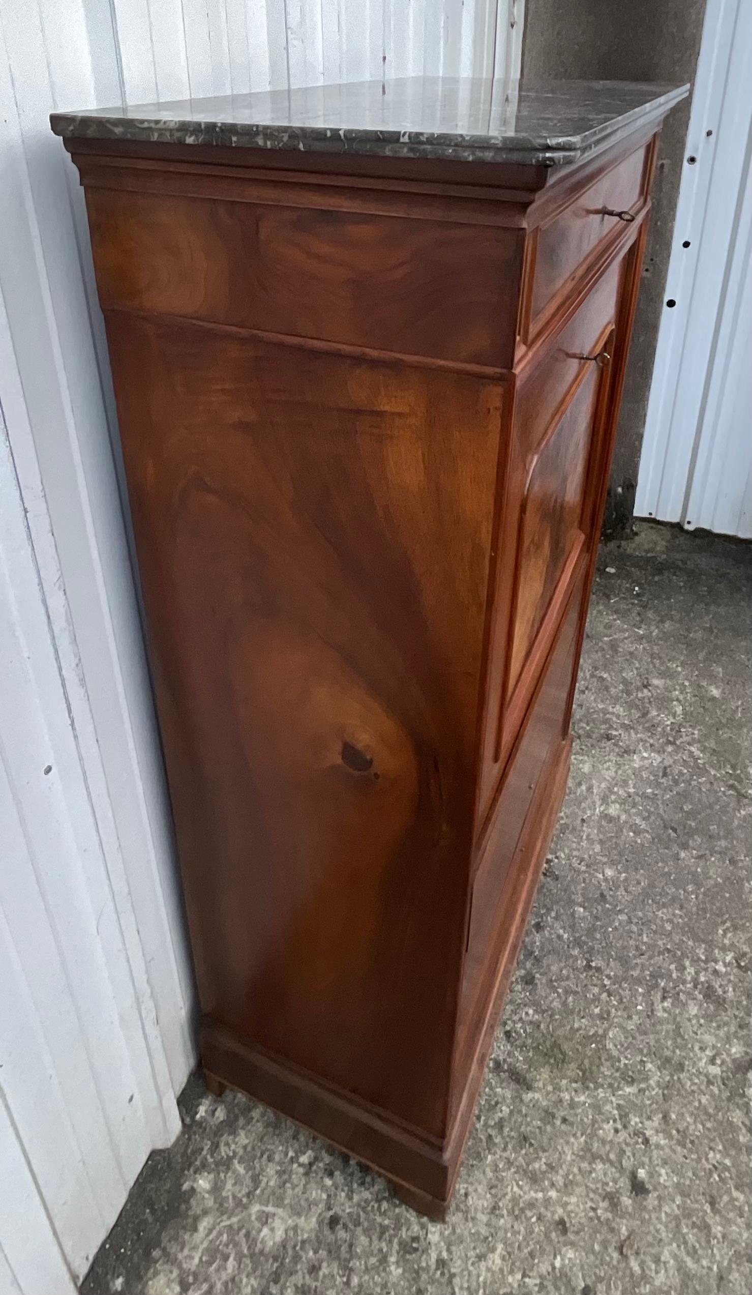 Louis-philippe Style Secretary In Burl Walnut – Late 19th Century For Sale 10
