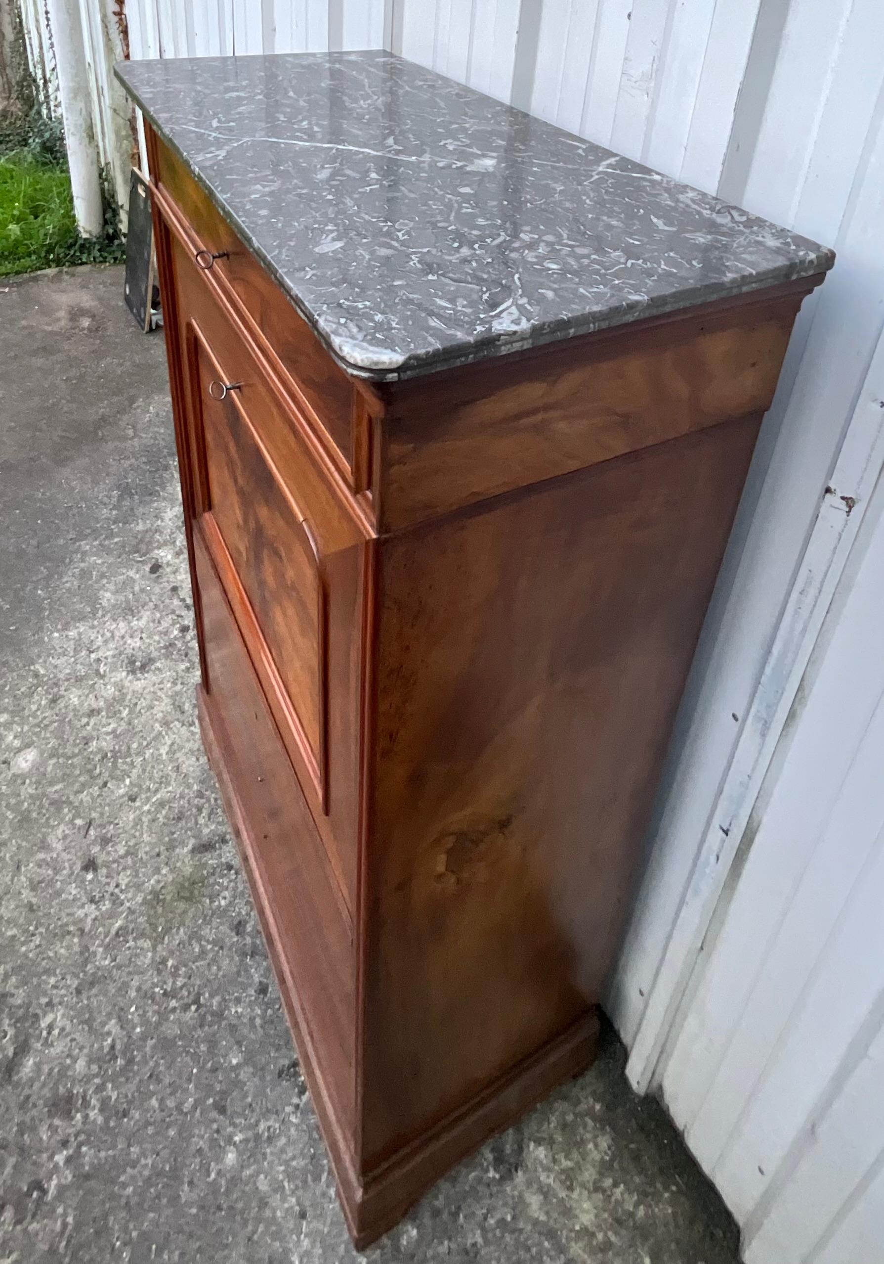 Louis-philippe Style Secretary In Burl Walnut – Late 19th Century For Sale 13