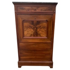 Louis-philippe Style Secretary In Burl Walnut – Late 19th Century