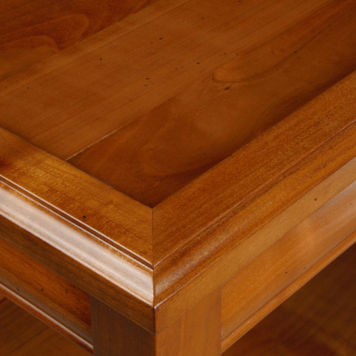 Louis Philippe Style Serving Table in Solid Cherry Wood, 1 Drawer and 2 Shelves In New Condition For Sale In Landivy, FR