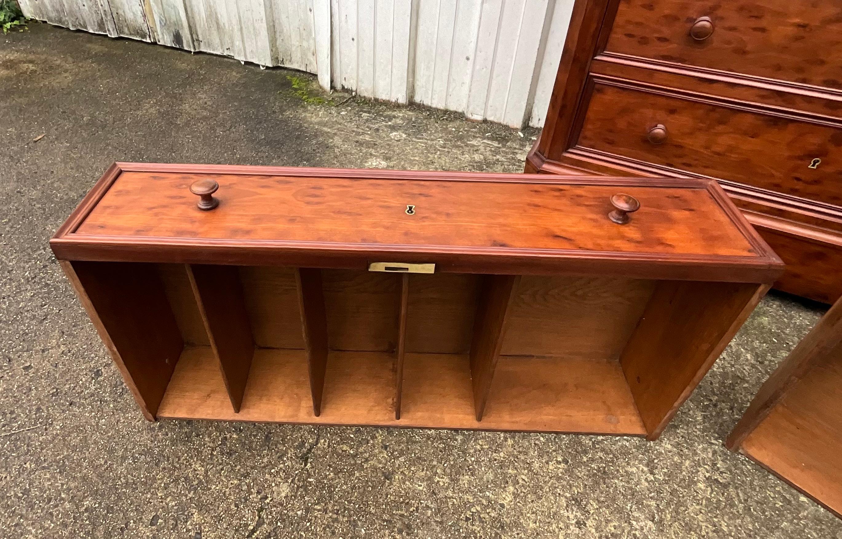 Louis Philippe Style Speckled Mahogany Weekly Chest, Late 19th Century 11