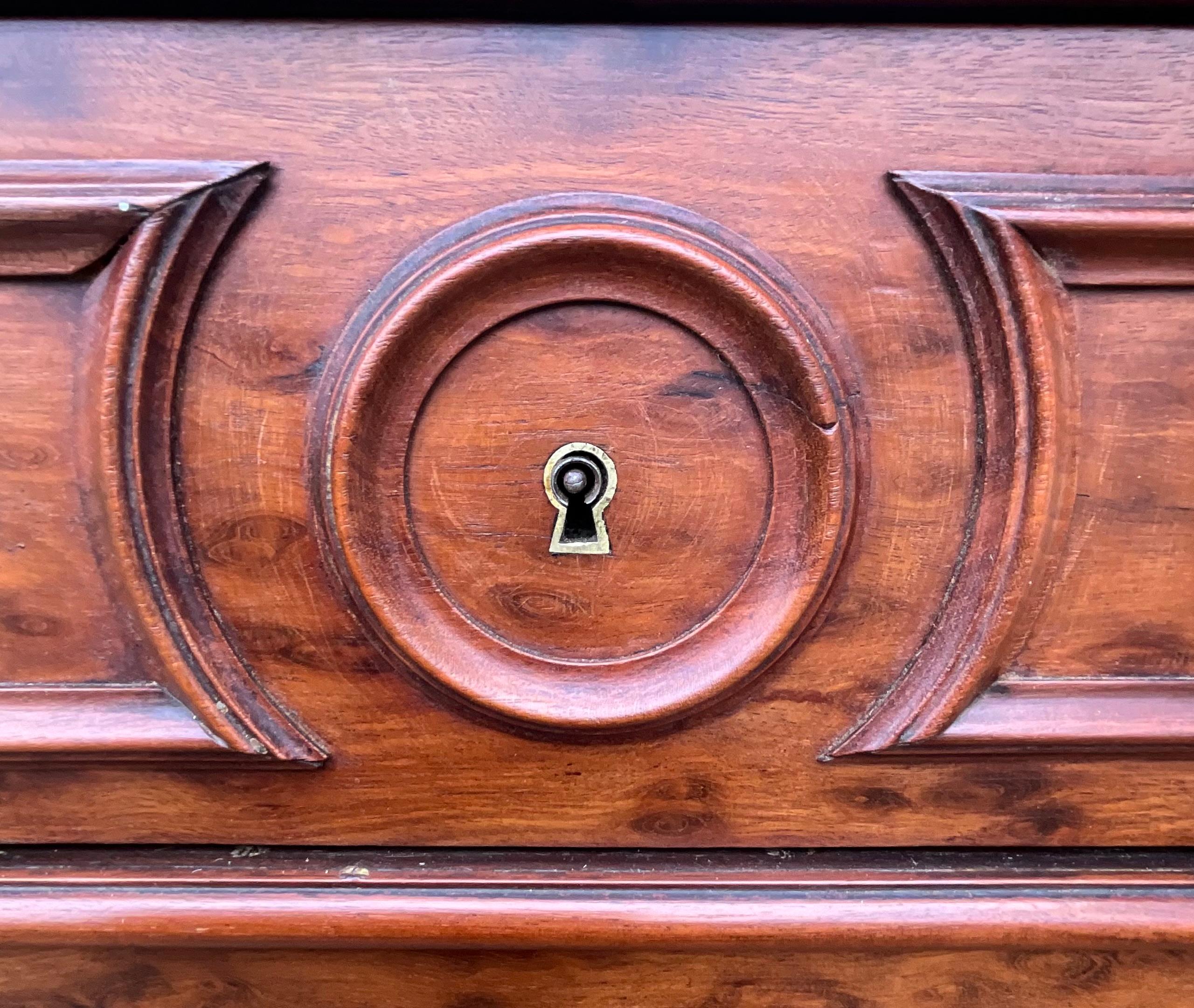 Louis Philippe Style Speckled Mahogany Weekly Chest, Late 19th Century 1