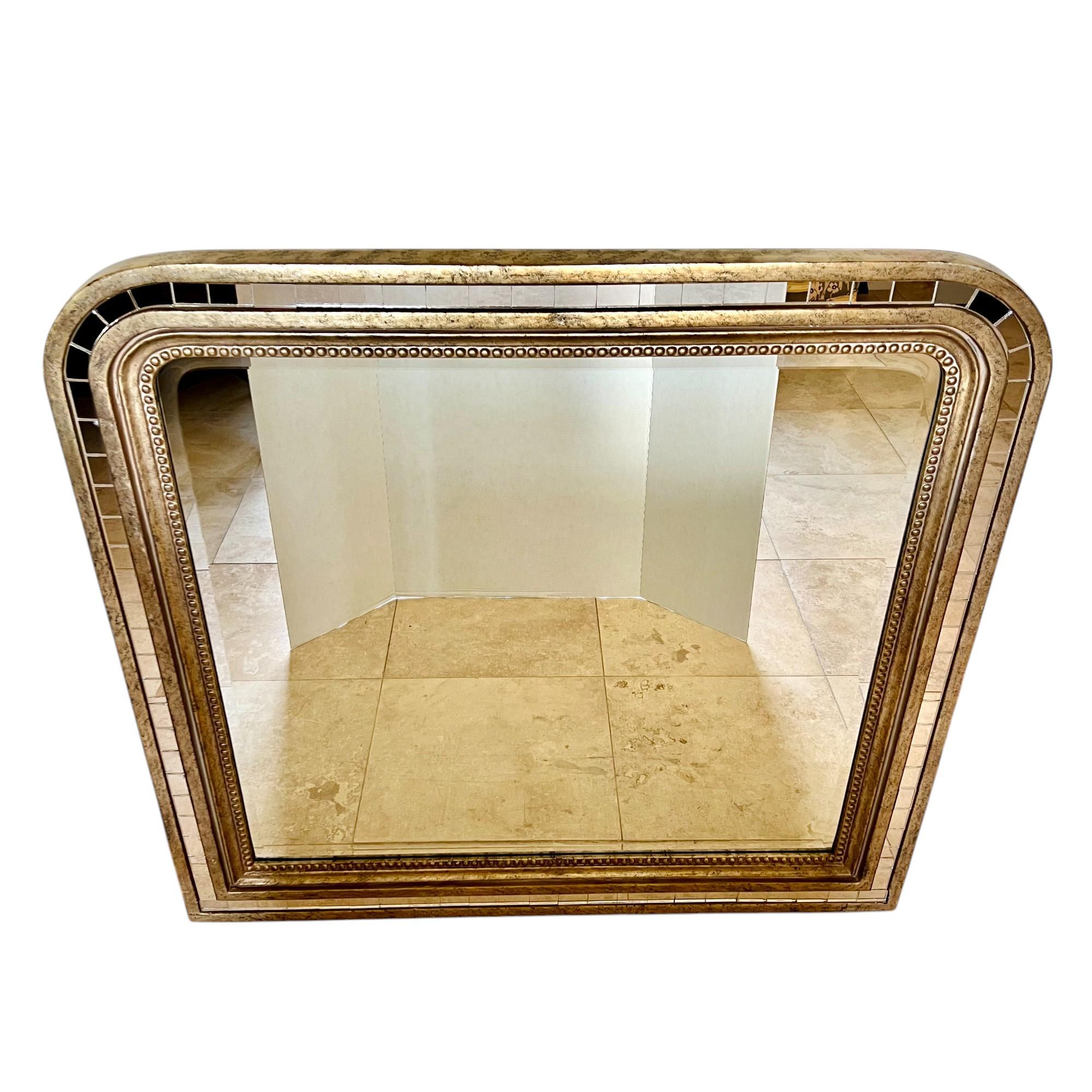 Louis Philippe Style Tiled Gold Mirror In Good Condition In Harlingen, TX