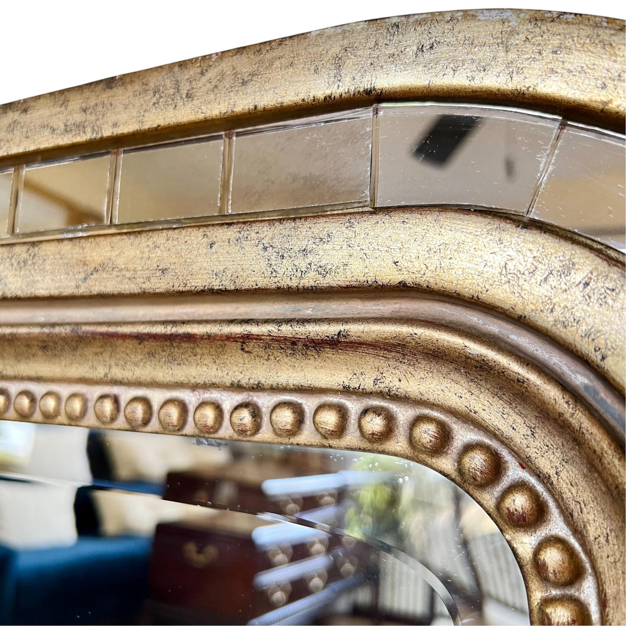 Contemporary Louis Philippe Style Tiled Gold Mirror