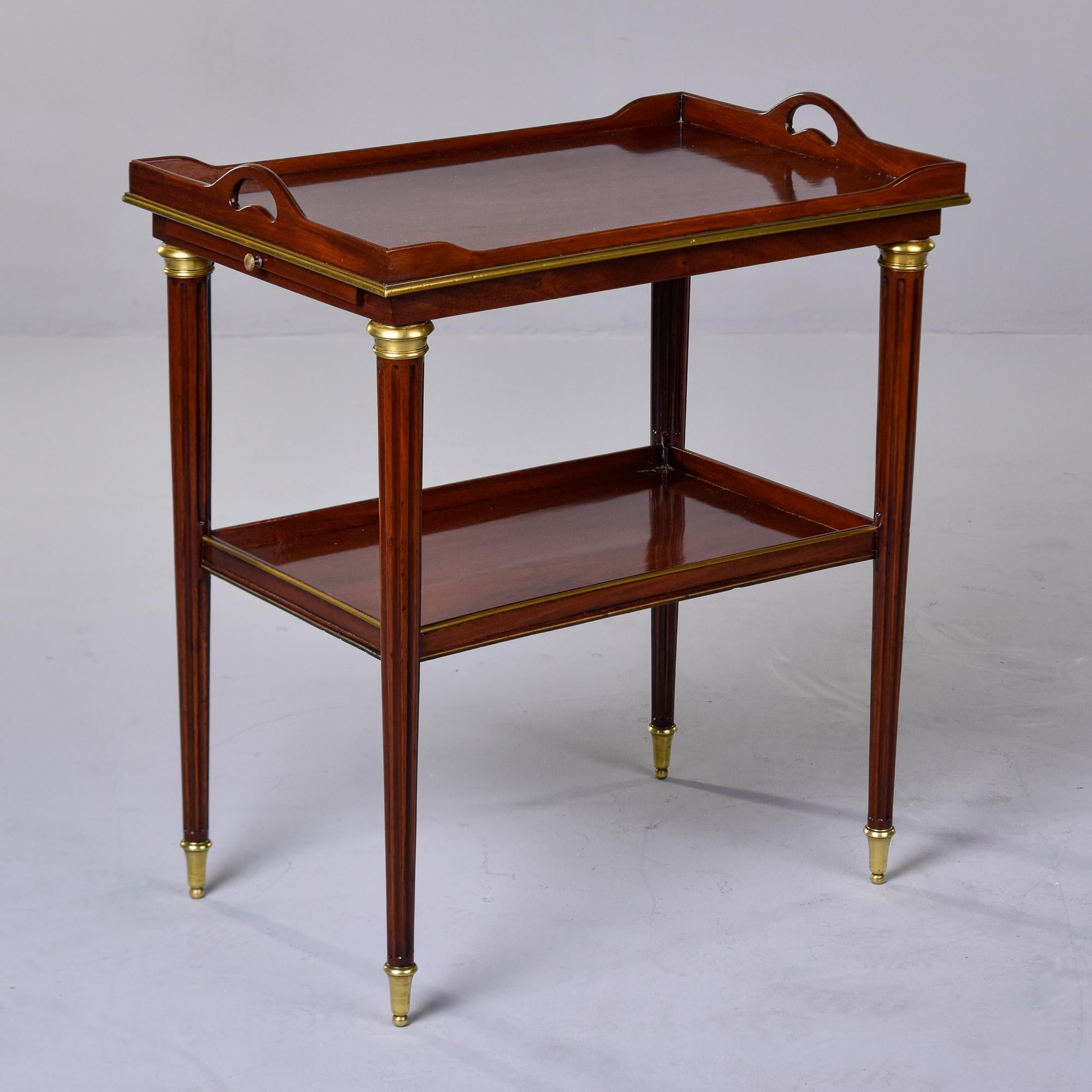 Louis Philippe Style Tray Top Mahogany Table with Brass Fittings For Sale 4