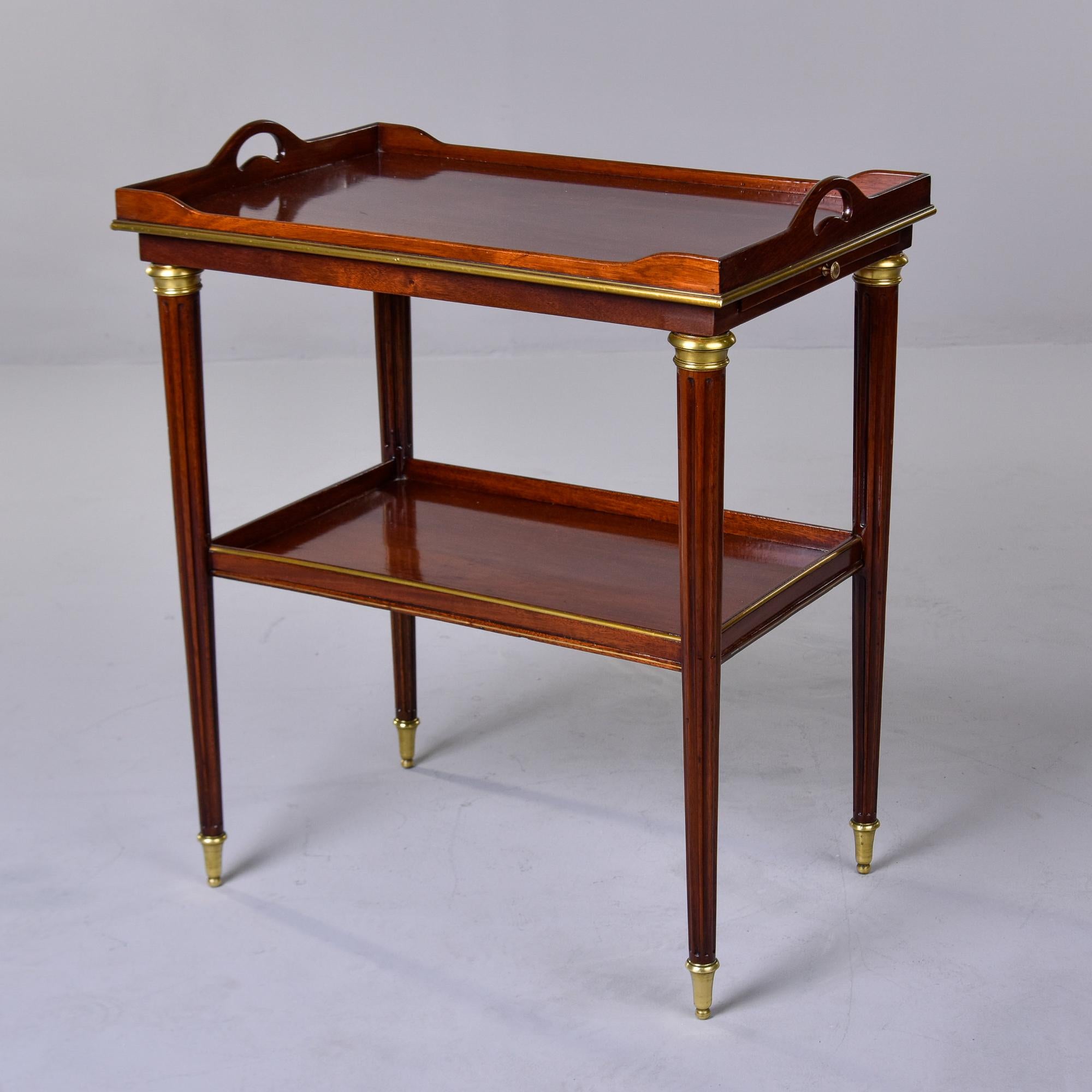 Louis Philippe Style Tray Top Mahogany Table with Brass Fittings For Sale 7