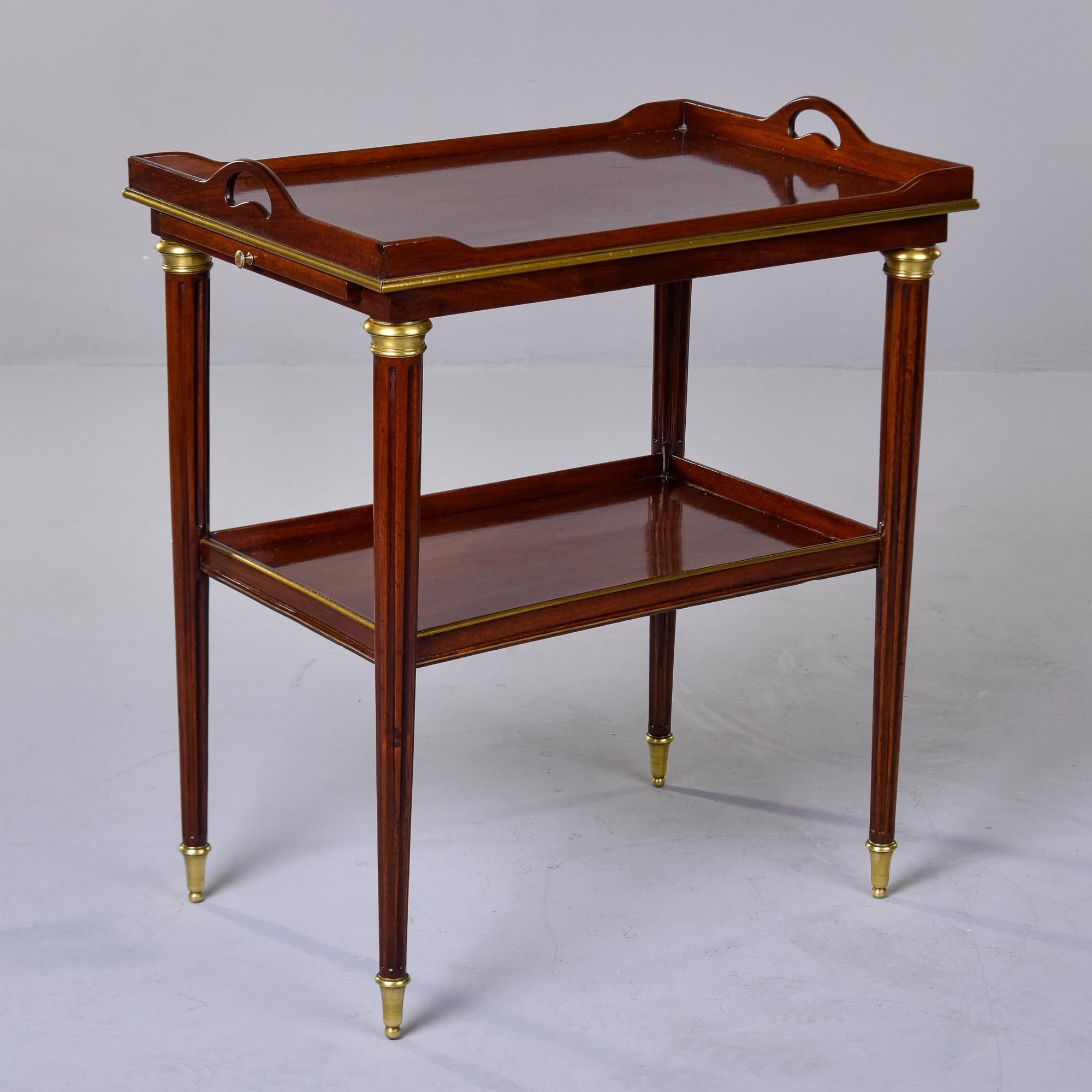 Louis Philippe Style Tray Top Mahogany Table with Brass Fittings In Good Condition For Sale In Troy, MI